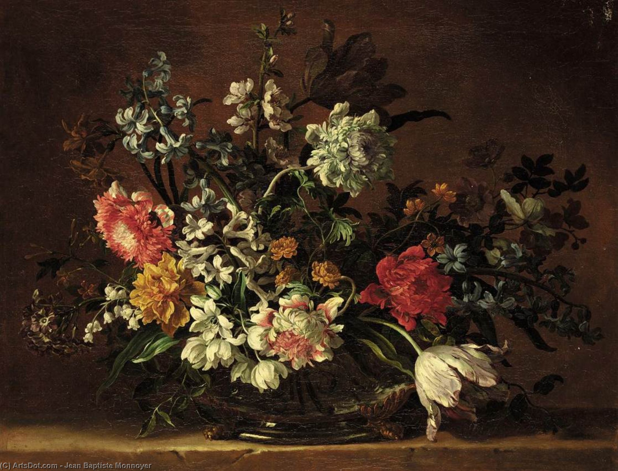 Wikioo.org - The Encyclopedia of Fine Arts - Painting, Artwork by Jean Baptiste Monnoyer - Still-Life of Flowers