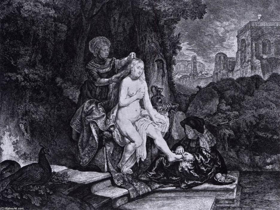 WikiOO.org - Encyclopedia of Fine Arts - Lukisan, Artwork Jean Michel Moreau (Moreau Le Jeune) - The Toilet of Bathsheba