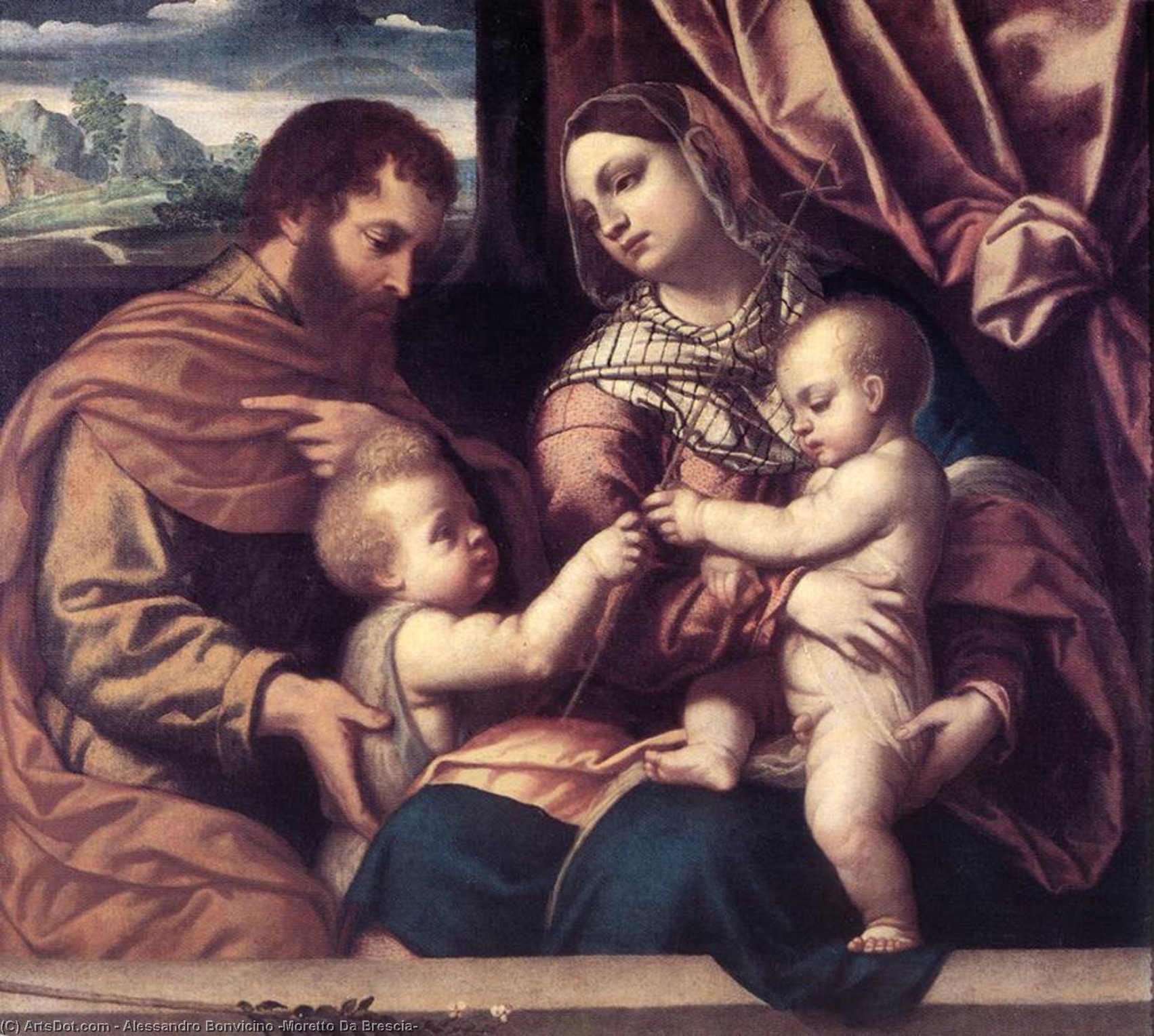 Wikioo.org - สารานุกรมวิจิตรศิลป์ - จิตรกรรม Alessandro Bonvicino (Moretto Da Brescia) - Holy Family