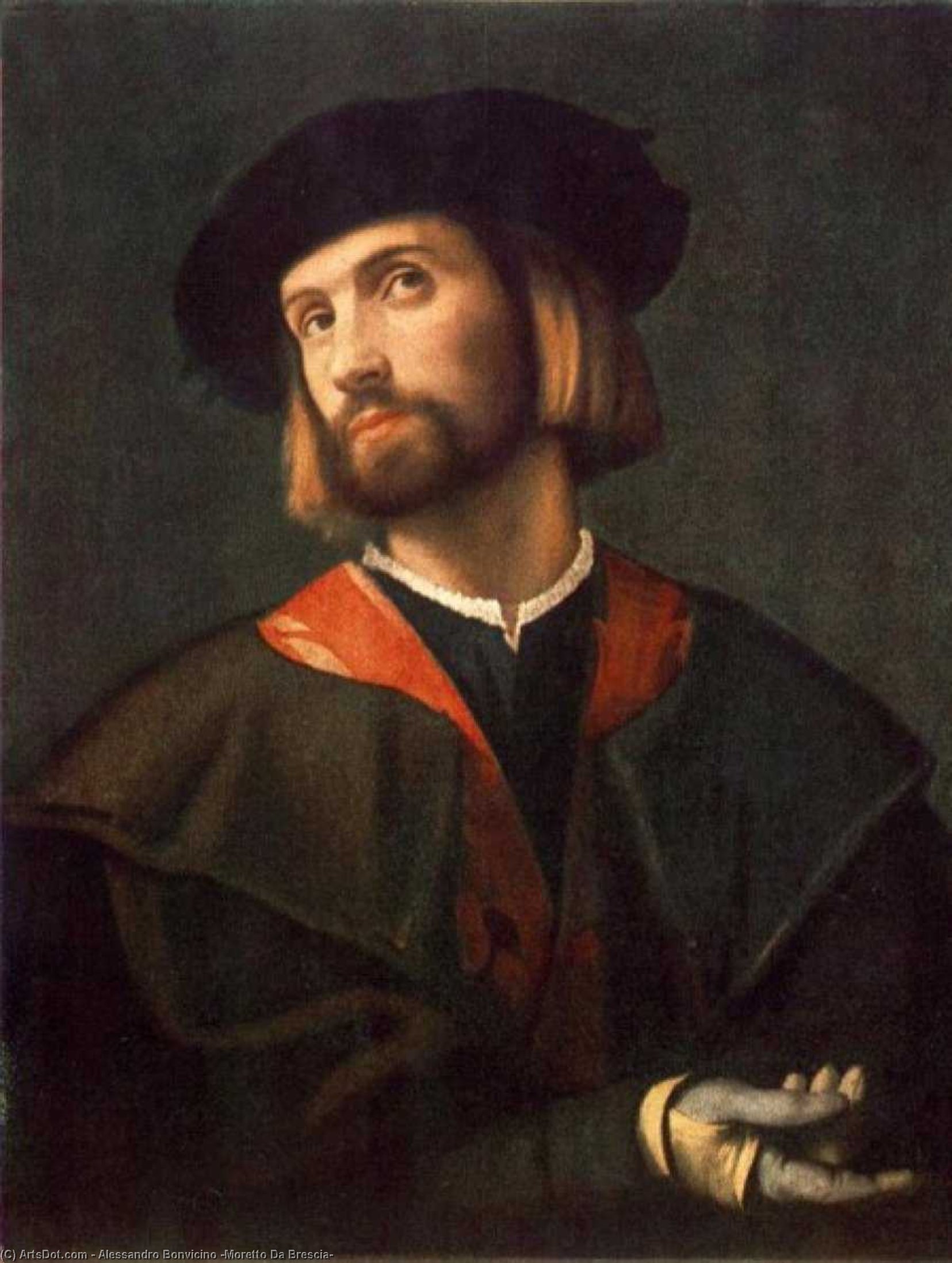 Wikioo.org - สารานุกรมวิจิตรศิลป์ - จิตรกรรม Alessandro Bonvicino (Moretto Da Brescia) - Portrait of a Man