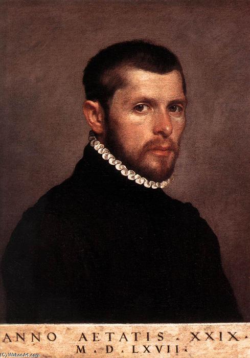 Wikioo.org – La Enciclopedia de las Bellas Artes - Pintura, Obras de arte de Giovanni Battista Moroni - retrato de un hombre