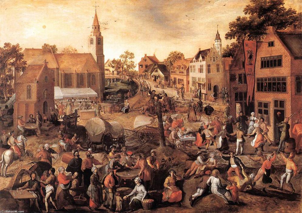 Wikioo.org - The Encyclopedia of Fine Arts - Painting, Artwork by Gillis Mostaert - Village Feast