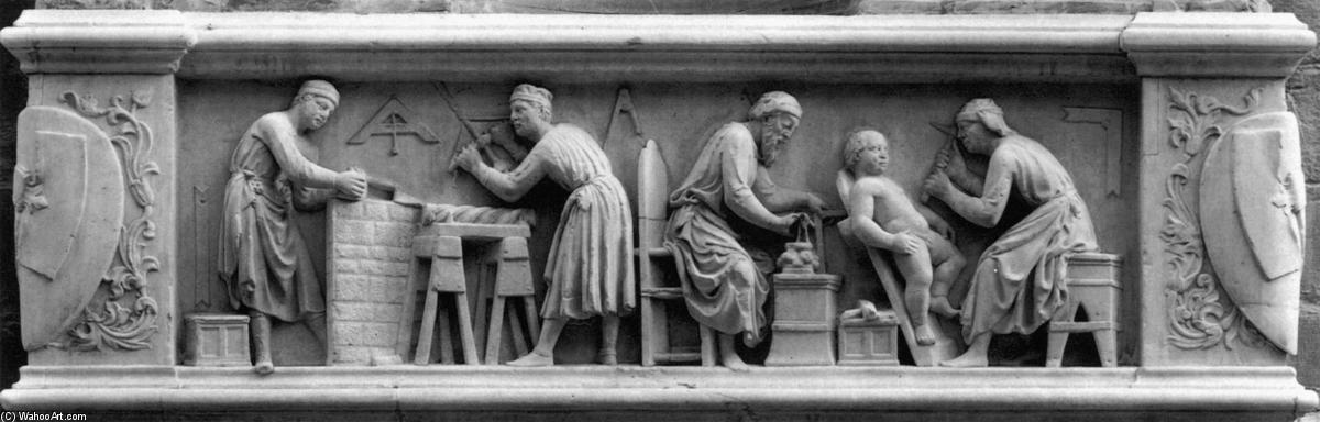 Wikioo.org - The Encyclopedia of Fine Arts - Painting, Artwork by Nanni D Antonio Di Banco - Sculptors at work
