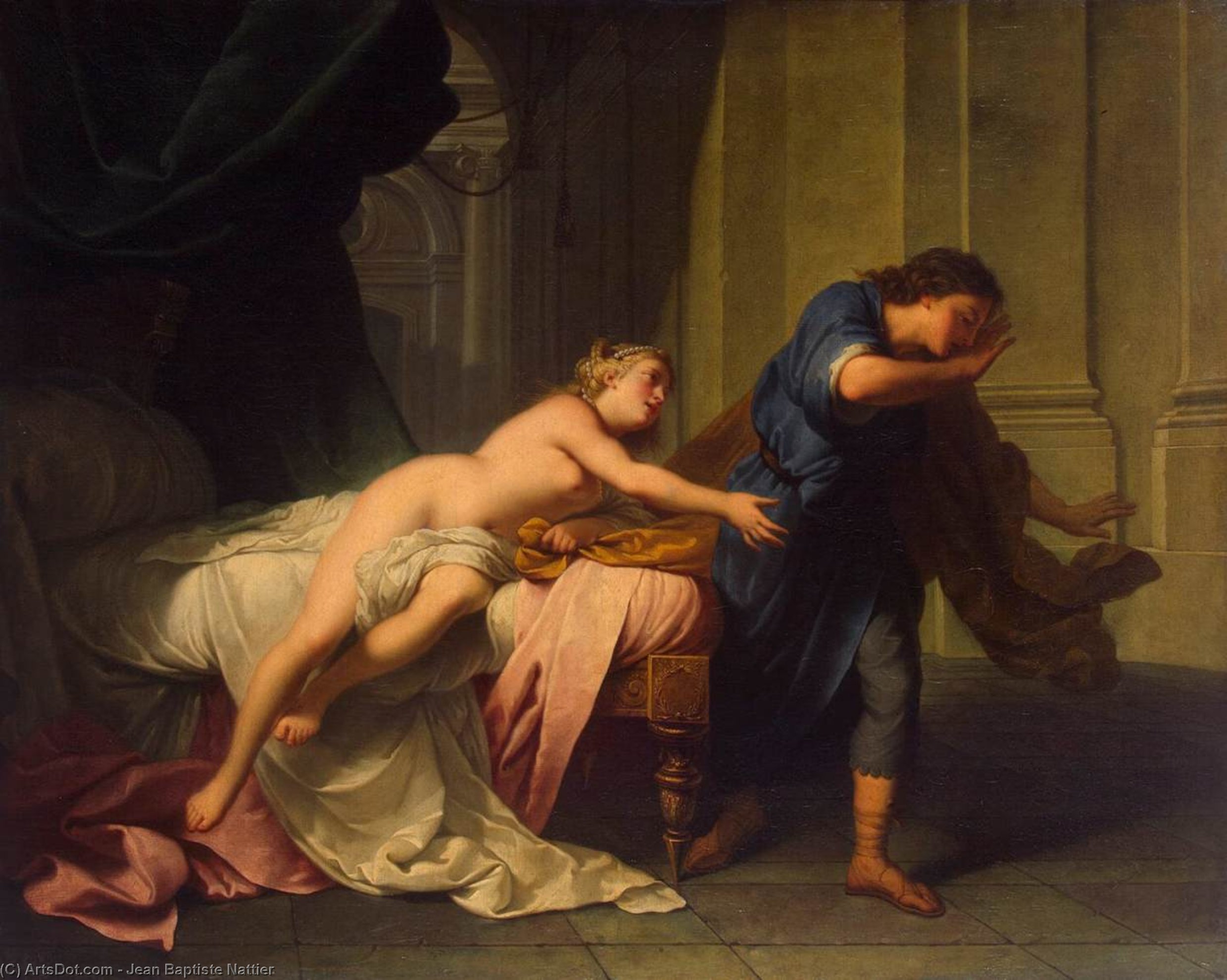 Wikioo.org - The Encyclopedia of Fine Arts - Painting, Artwork by Jean Baptiste Nattier - Joseph and Potiphar's Wife