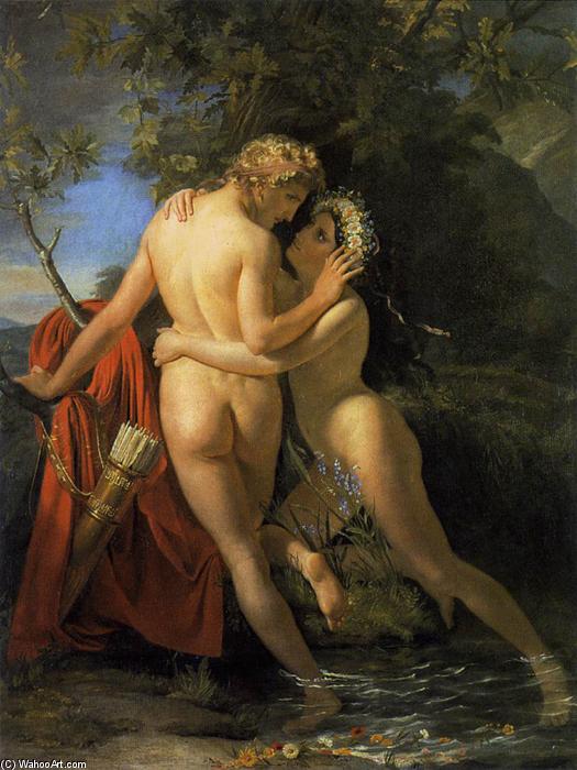 Wikioo.org - สารานุกรมวิจิตรศิลป์ - จิตรกรรม François Joseph Navez - The Nymph Salmacis and Hermaphroditus