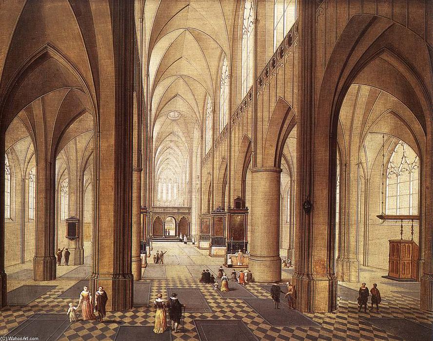 Wikioo.org - The Encyclopedia of Fine Arts - Painting, Artwork by Pieter Neefs The Elder - Interior of a Church