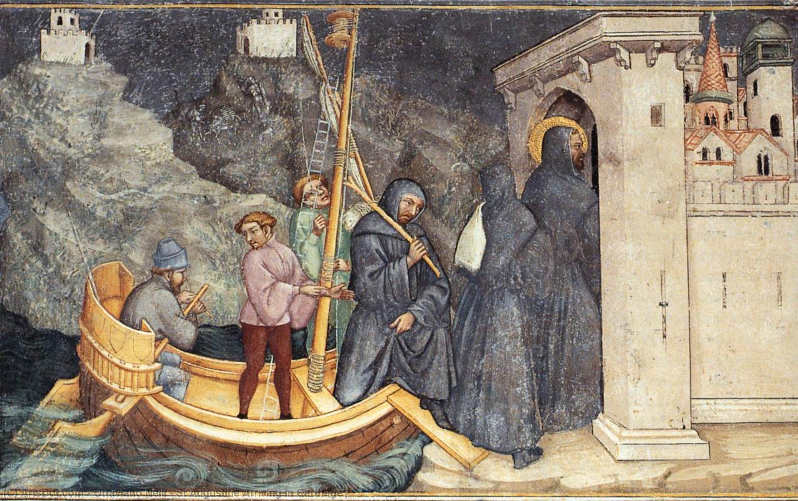 Wikioo.org - The Encyclopedia of Fine Arts - Painting, Artwork by Ottaviano Nelli - St Augustine Arriving in Carthage