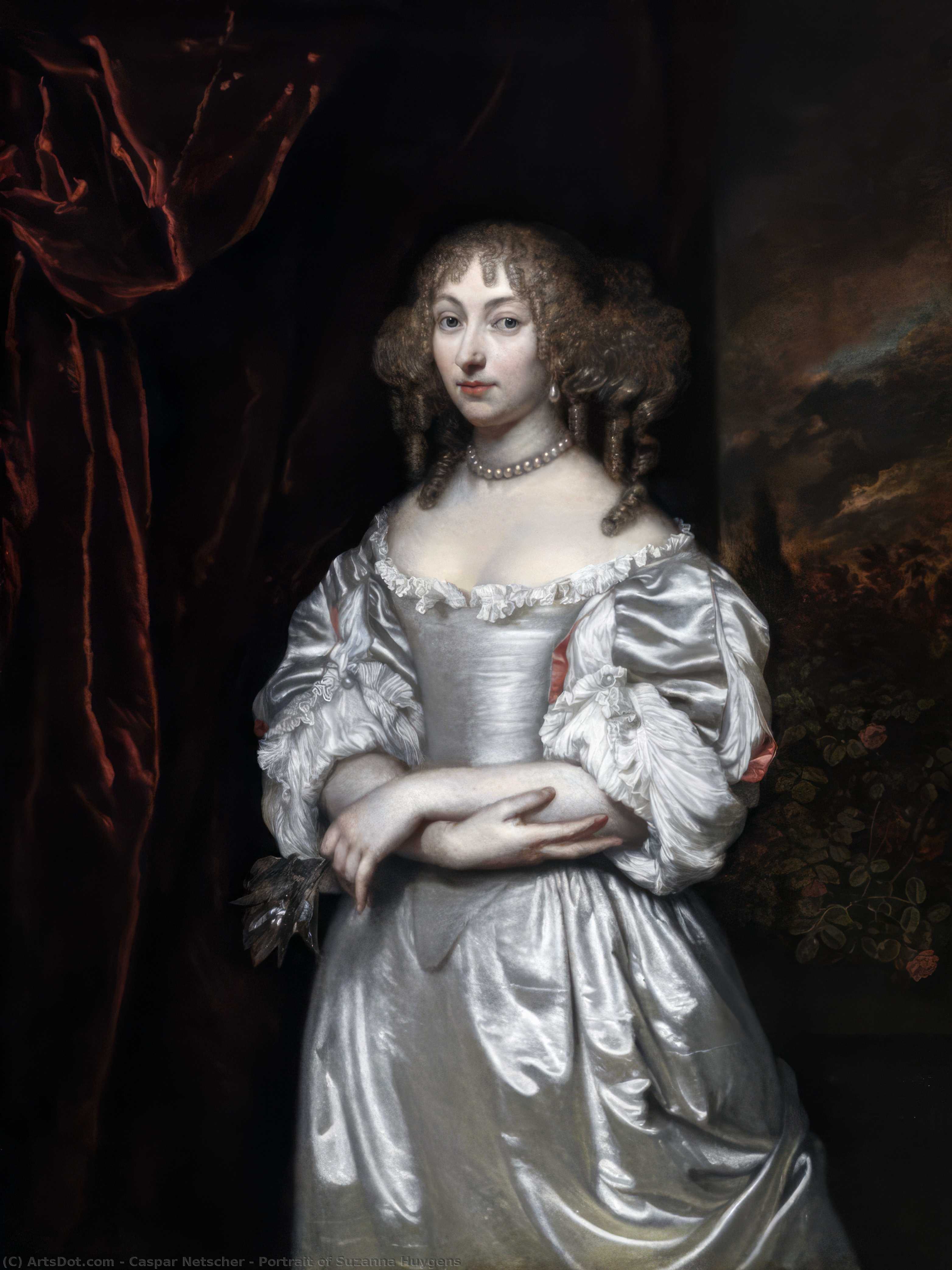 WikiOO.org - 백과 사전 - 회화, 삽화 Caspar Netscher - Portrait of Suzanna Huygens