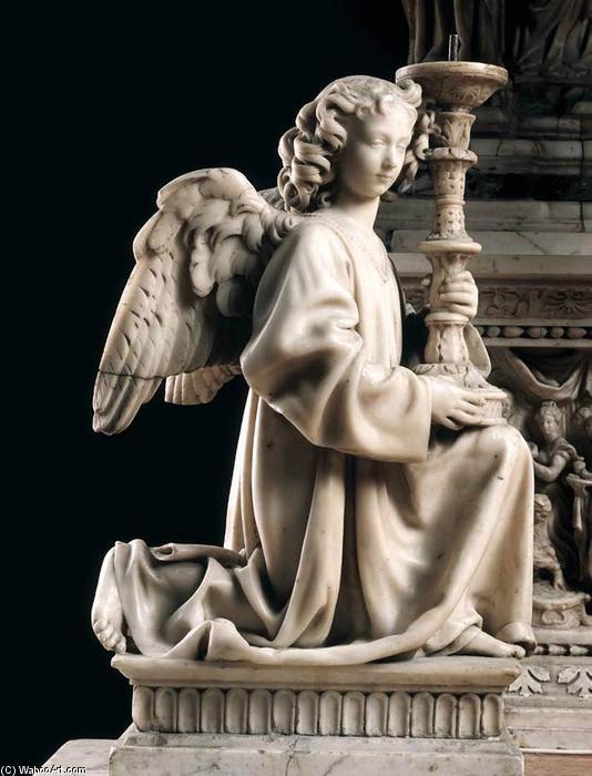 Wikioo.org - สารานุกรมวิจิตรศิลป์ - จิตรกรรม Niccolò Dell' Arca - Tomb of St Dominic: Angel Holding a Candle