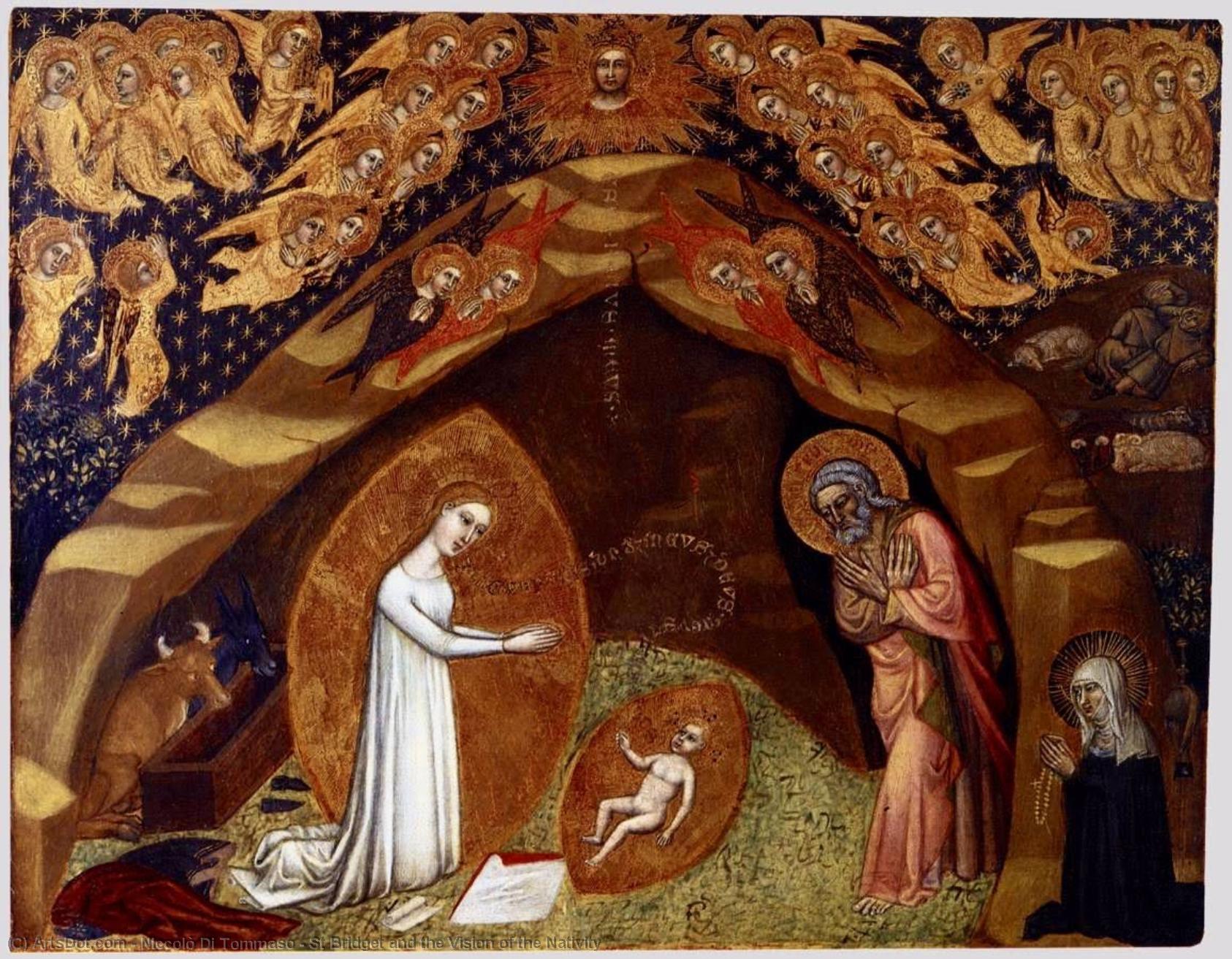 WikiOO.org – 美術百科全書 - 繪畫，作品 Niccolò Di Tommaso - 圣布里奇特和耶稣诞生的愿景