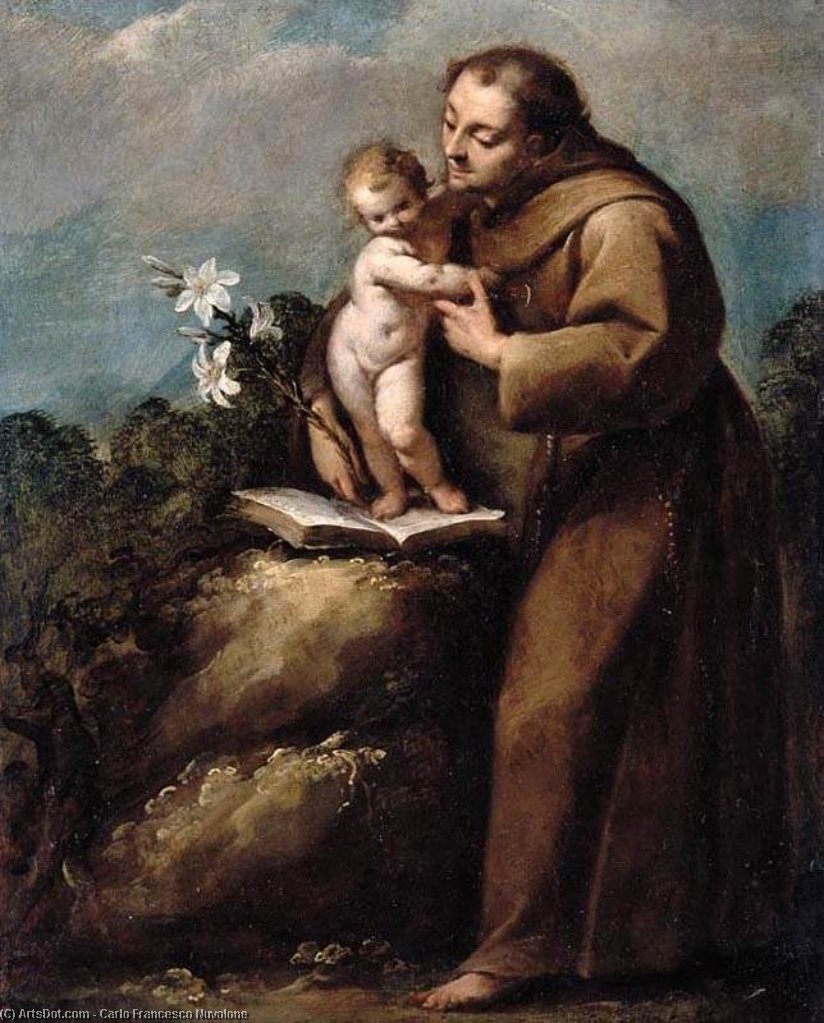 Wikioo.org - The Encyclopedia of Fine Arts - Painting, Artwork by Carlo Francesco Nuvolone - St Anthony of Padua and the Infant Christ
