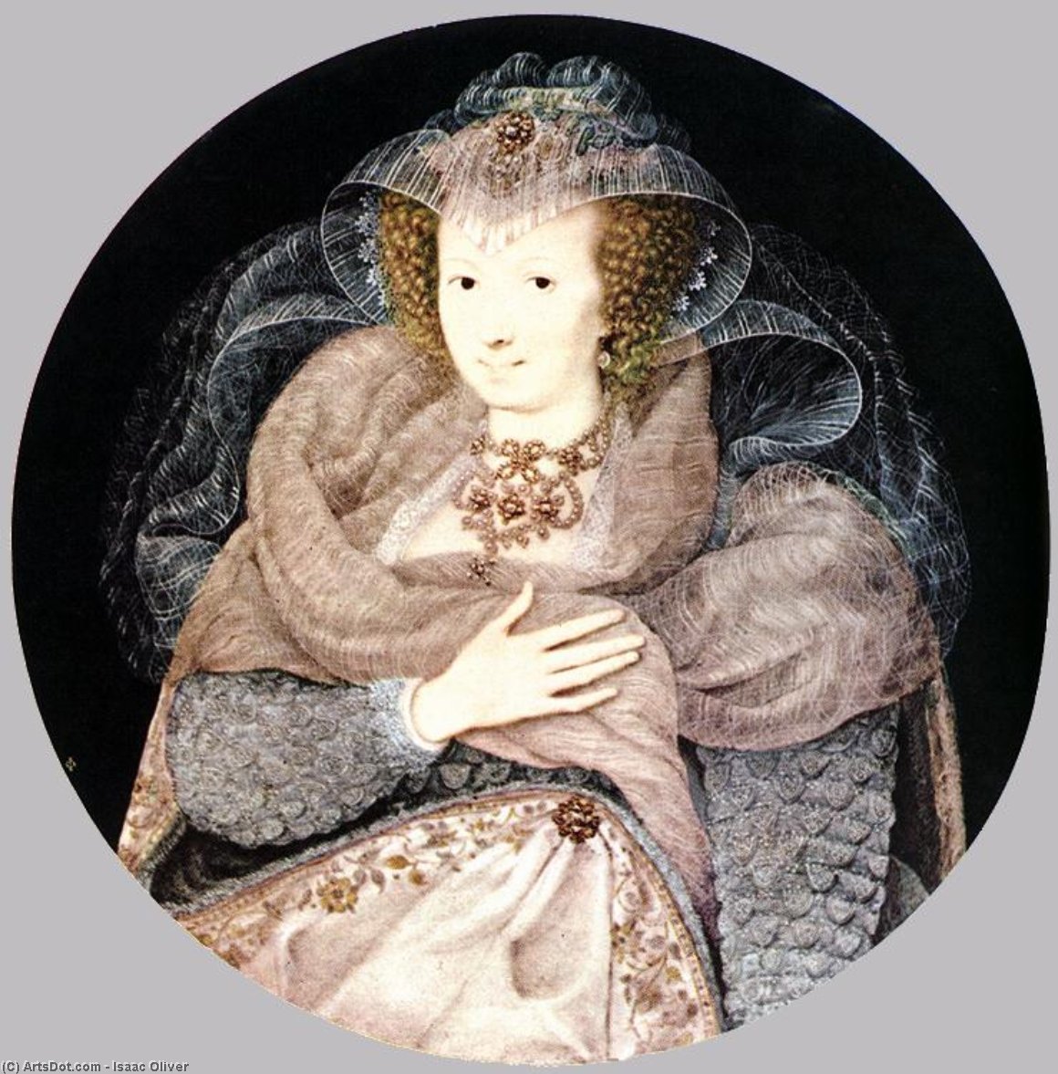 Wikioo.org - Bách khoa toàn thư về mỹ thuật - Vẽ tranh, Tác phẩm nghệ thuật Isaac Oliver - Frances Howard, Countess of Somerset and Essex