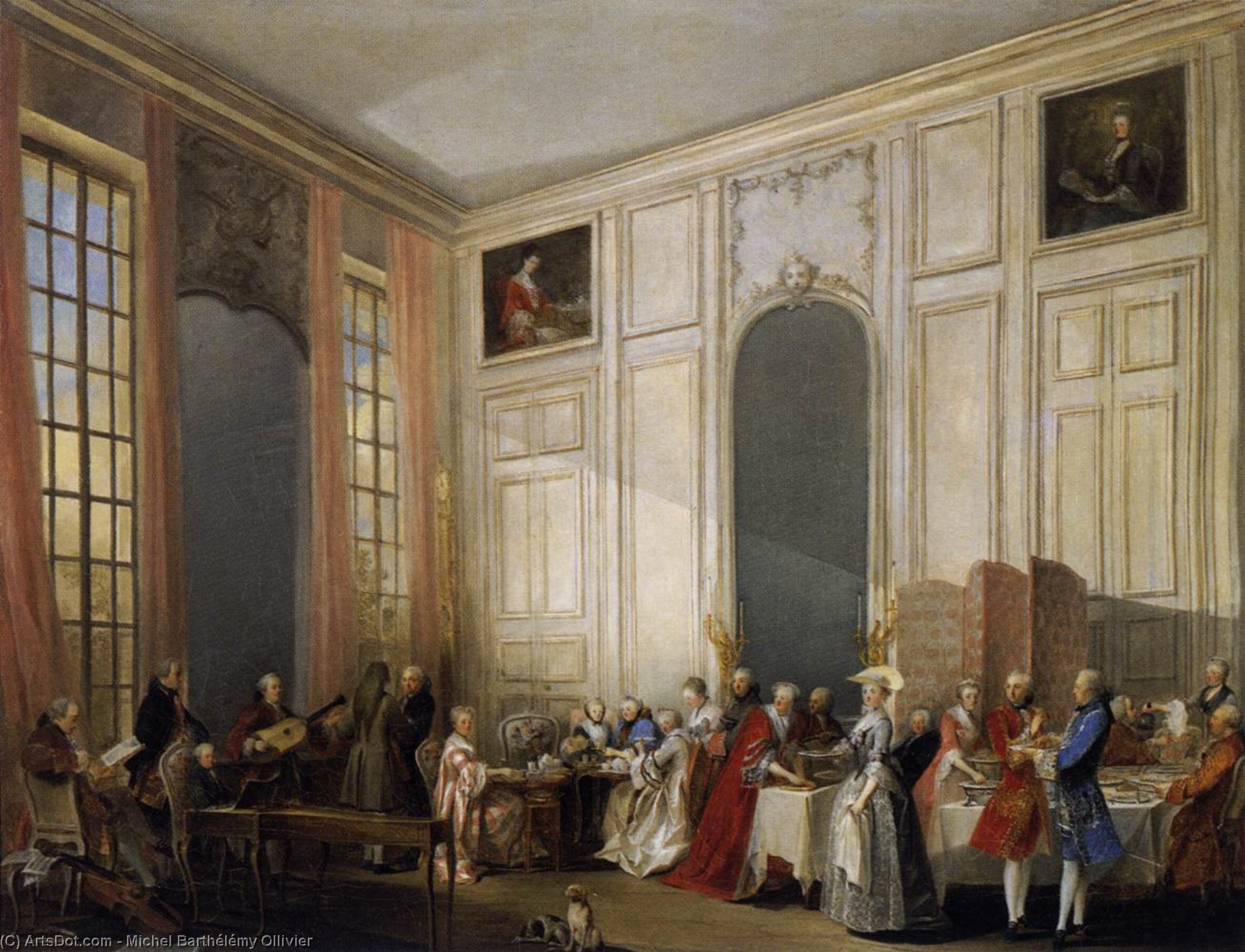 Wikioo.org - The Encyclopedia of Fine Arts - Painting, Artwork by Michel Barthélémy Ollivier - Afternoon Tea at the Temple