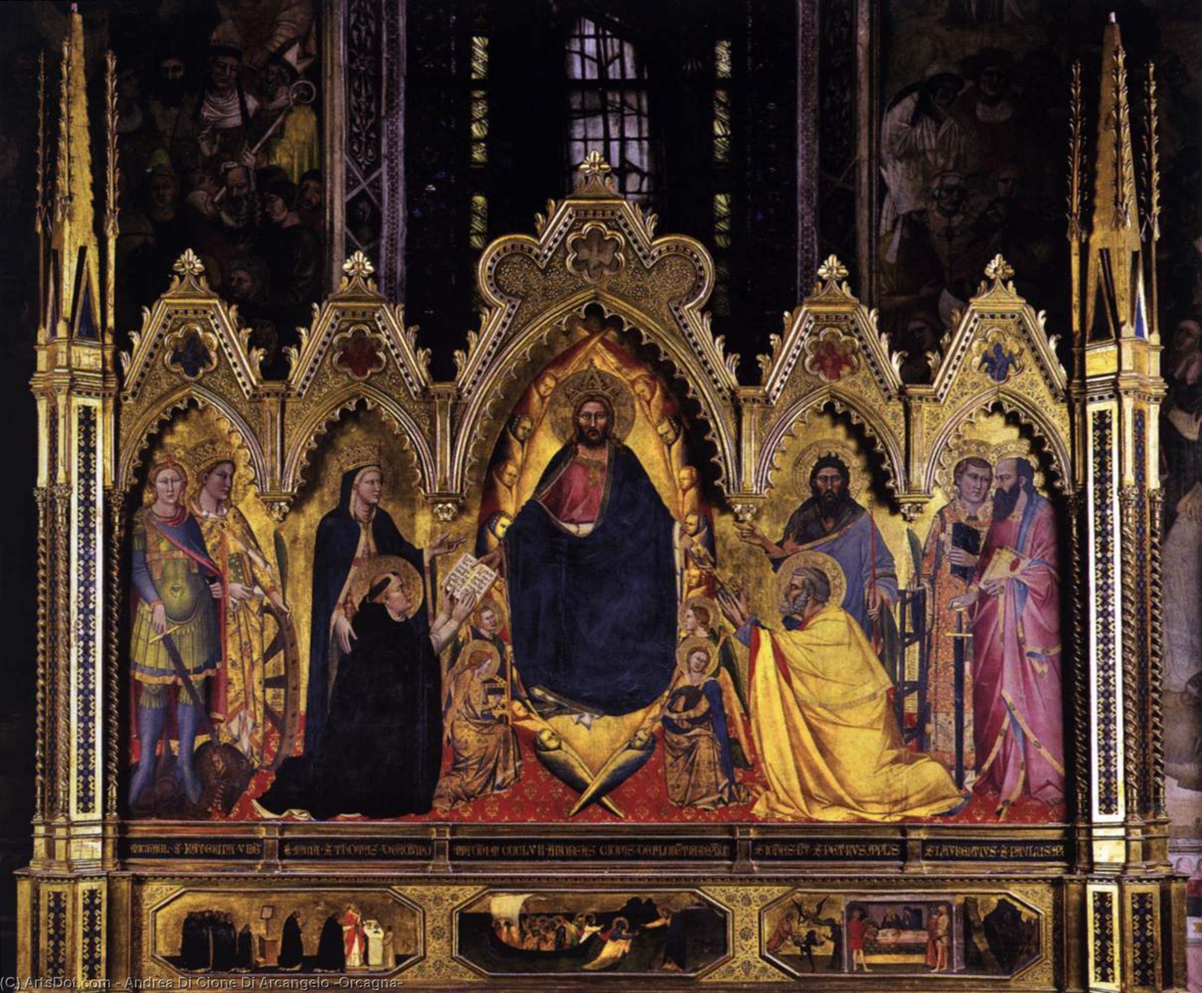 Wikioo.org - Bách khoa toàn thư về mỹ thuật - Vẽ tranh, Tác phẩm nghệ thuật Andrea Di Cione Di Arcangelo (Orcagna) - The Strozzi Altarpiece