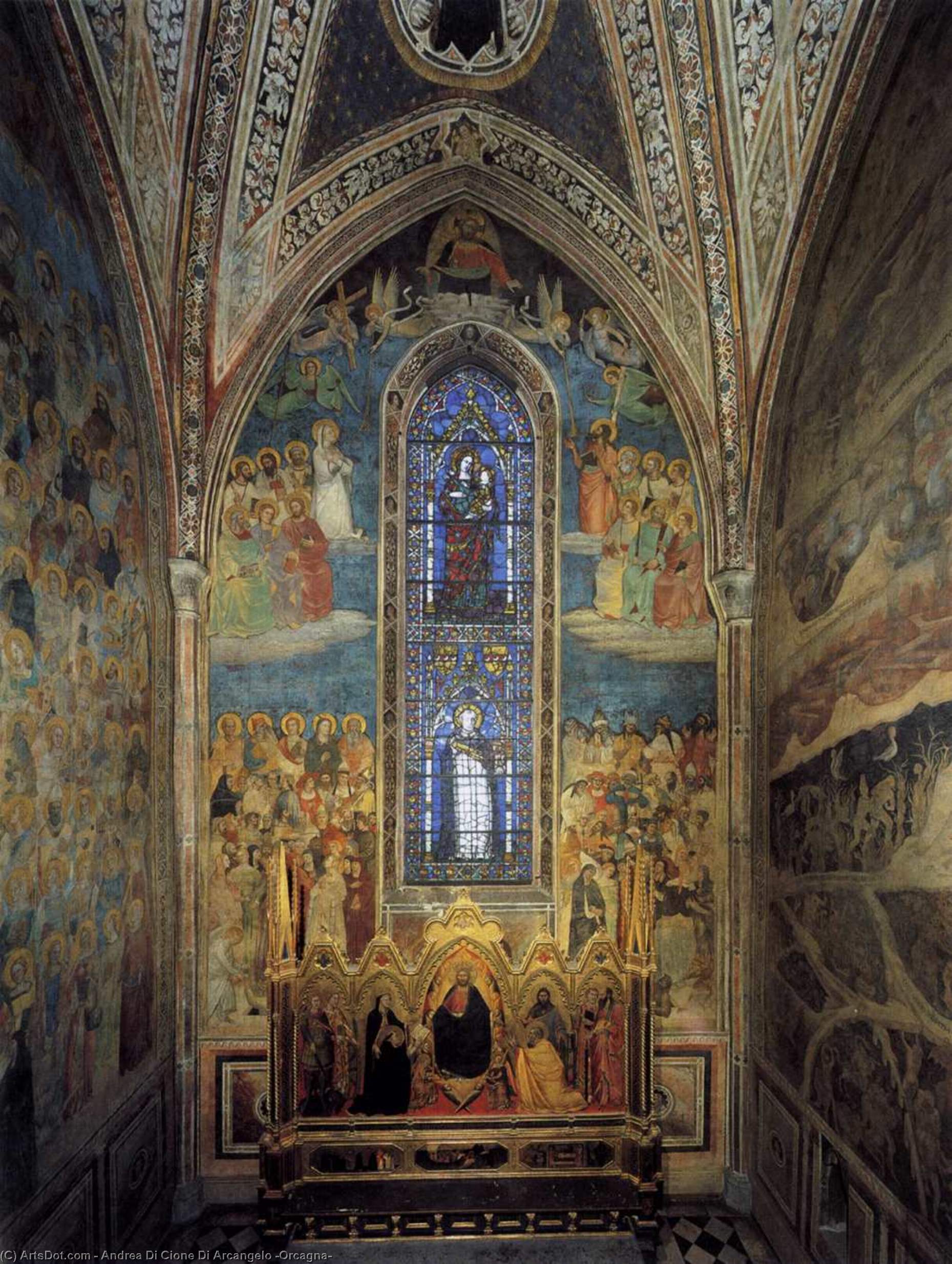 Wikioo.org – La Enciclopedia de las Bellas Artes - Pintura, Obras de arte de Andrea Di Cione Di Arcangelo (Orcagna) - vista de la capilla