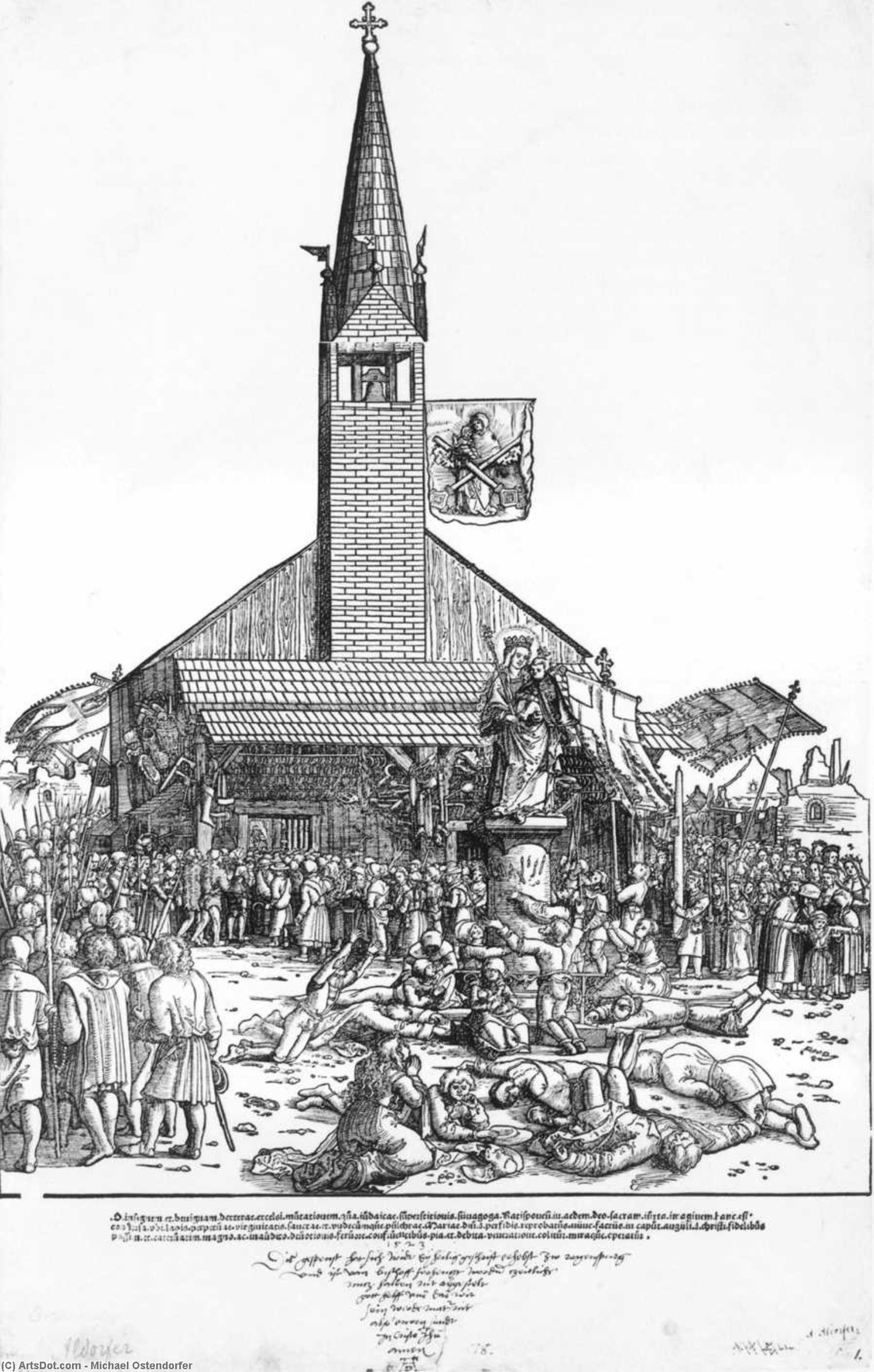 WikiOO.org - Enciklopedija dailės - Tapyba, meno kuriniai Michael Ostendorfer - The Pilgrimage to the ''Fair Virgin'' in Regensburg