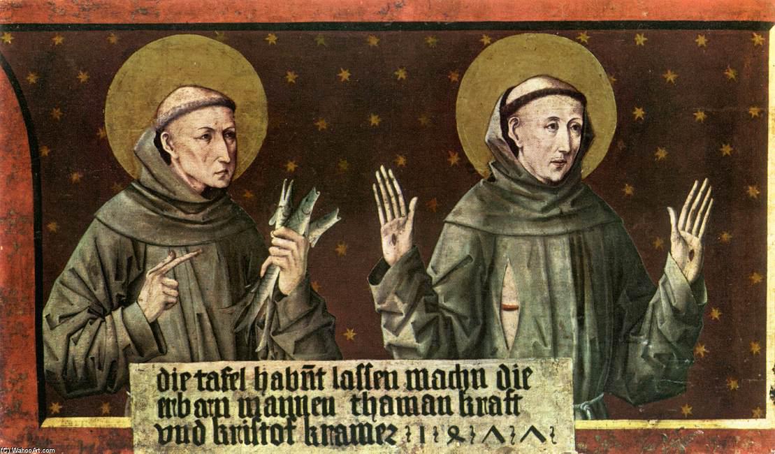 Wikioo.org - The Encyclopedia of Fine Arts - Painting, Artwork by Friedrich Pacher - St Anthony of Padua and St Francis of Assisi