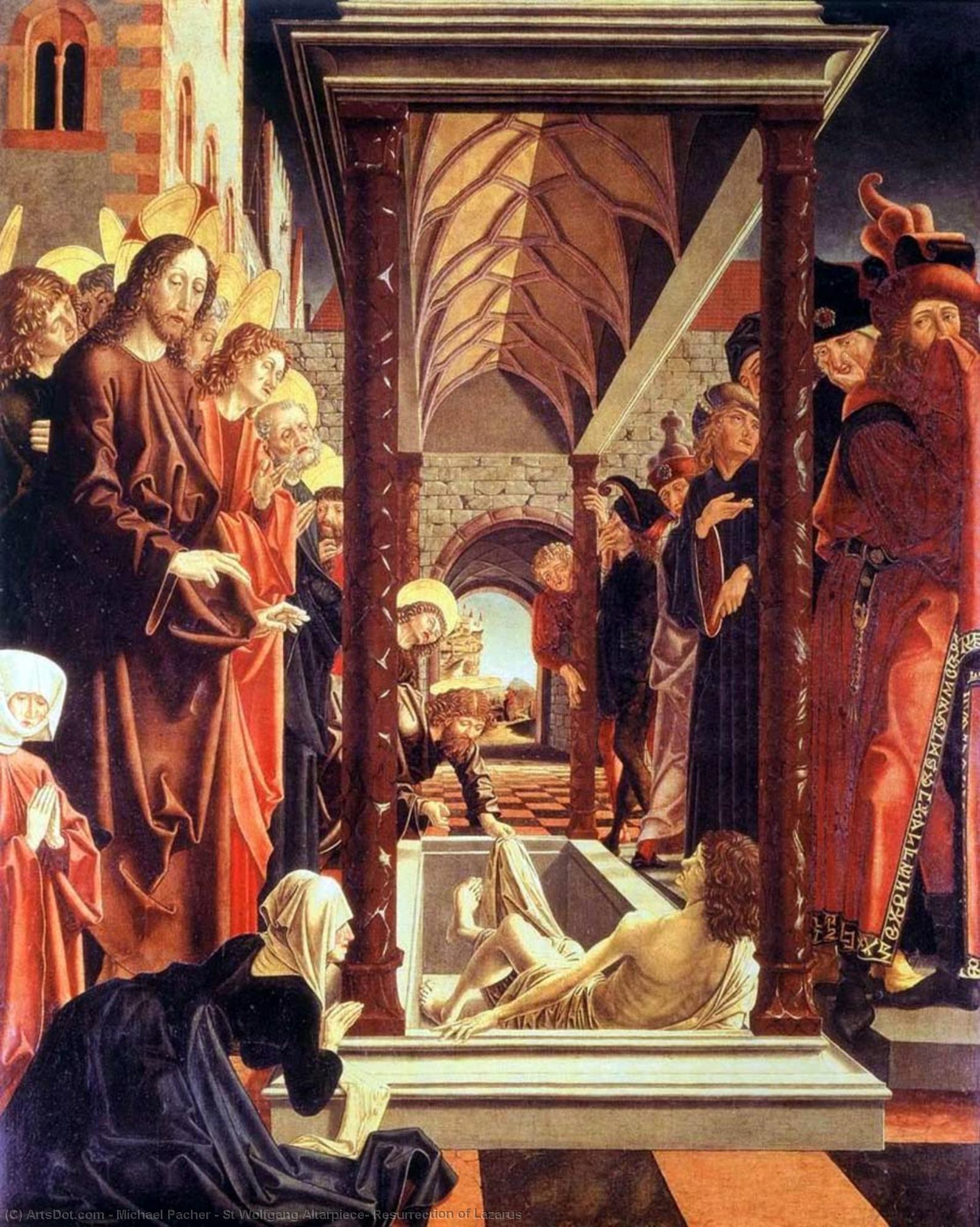 Wikioo.org - The Encyclopedia of Fine Arts - Painting, Artwork by Michael Pacher - St Wolfgang Altarpiece: Resurrection of Lazarus