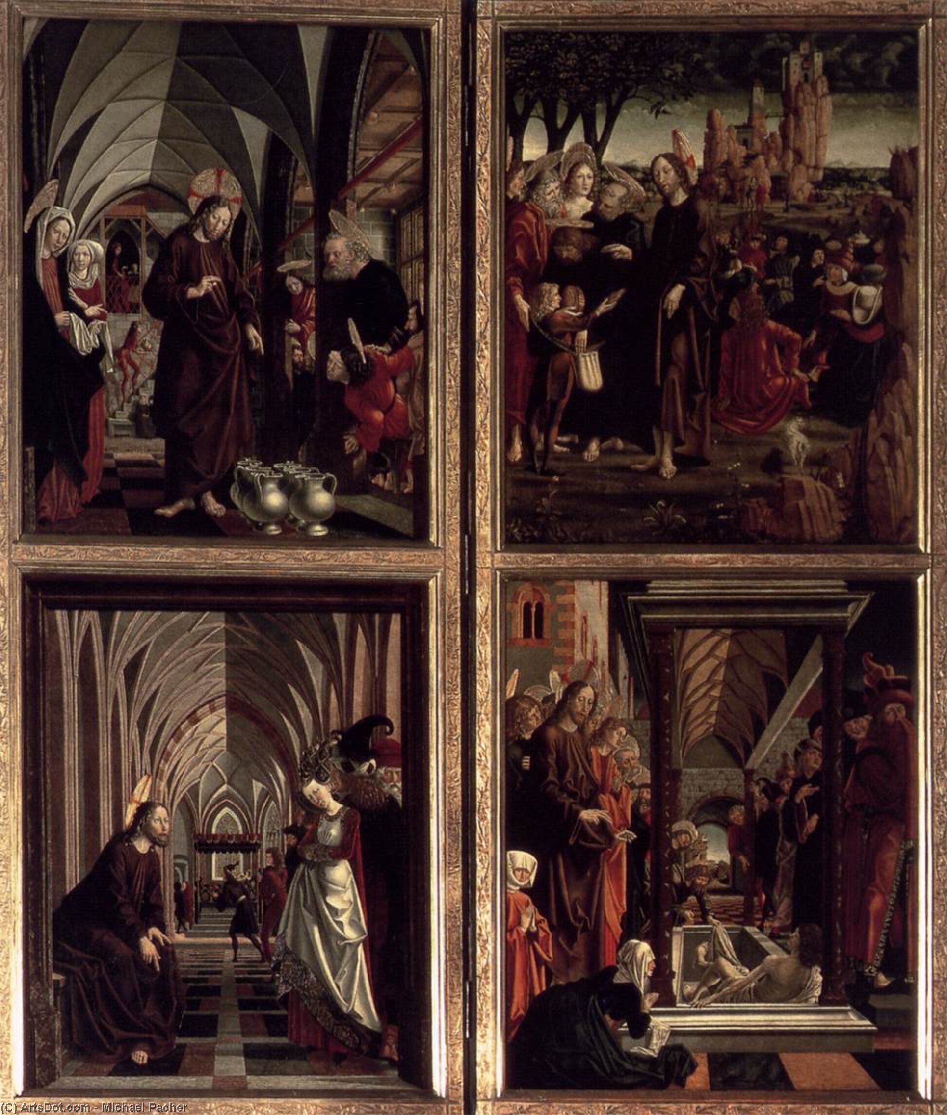 WikiOO.org - Енциклопедия за изящни изкуства - Живопис, Произведения на изкуството Michael Pacher - St Wolfgang Altarpiece: Scenes from the Life of Christ