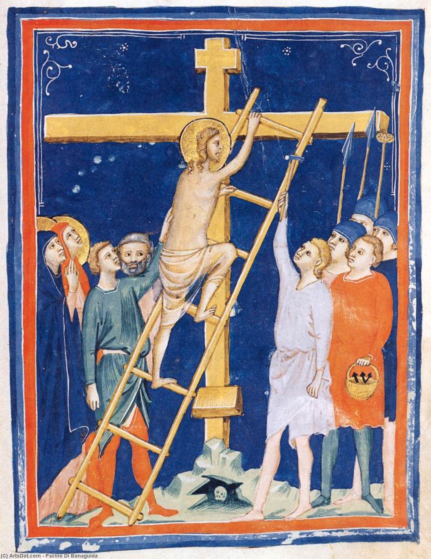 WikiOO.org - אנציקלופדיה לאמנויות יפות - ציור, יצירות אמנות Pacino Di Bonaguida - The Morgan Codex (Folio 22)