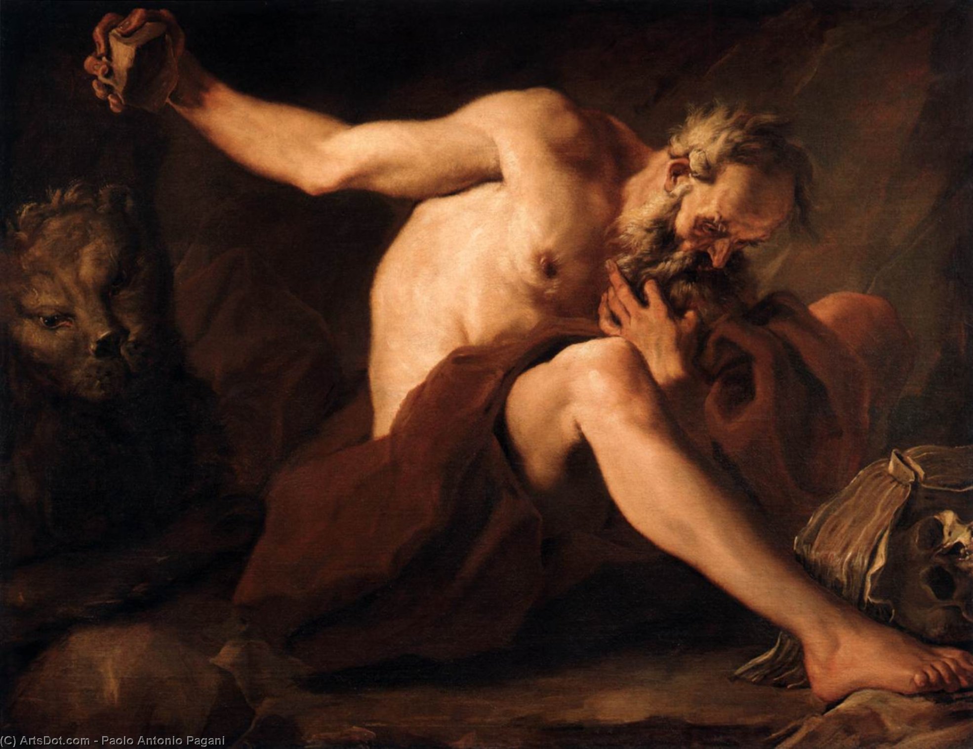 WikiOO.org - Encyclopedia of Fine Arts - Maľba, Artwork Paolo Antonio Pagani - St Jerome