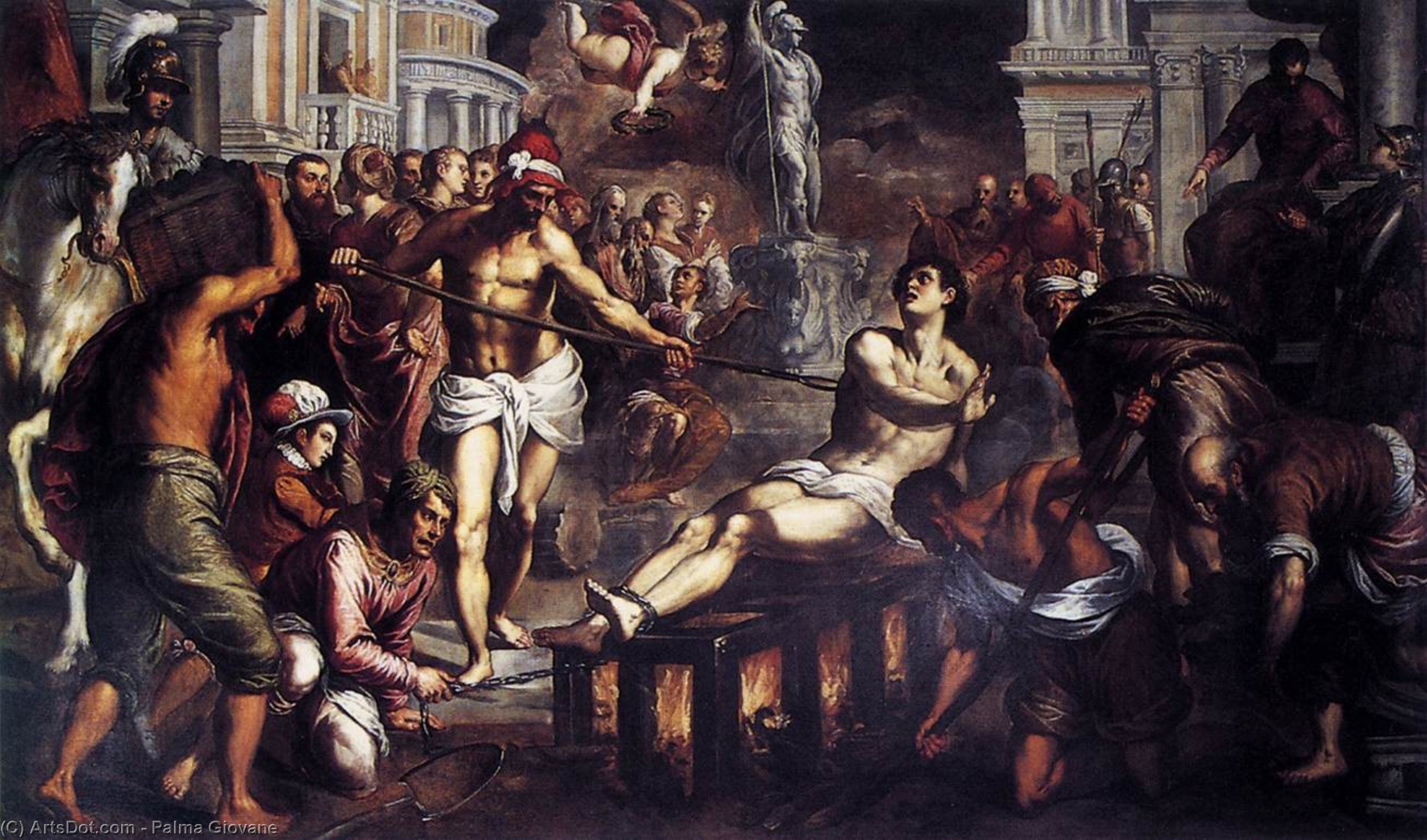 Wikioo.org - The Encyclopedia of Fine Arts - Painting, Artwork by Palma Giovane - The Martyrdom of St Lawrence