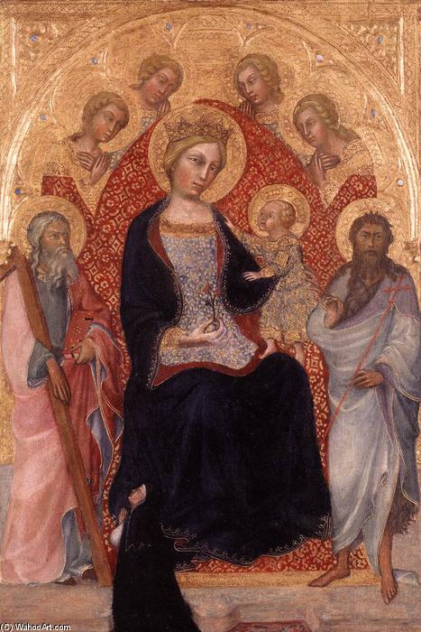 Wikioo.org - The Encyclopedia of Fine Arts - Painting, Artwork by Paolo Di Giovanni Fei - Virgin and Child Enthroned