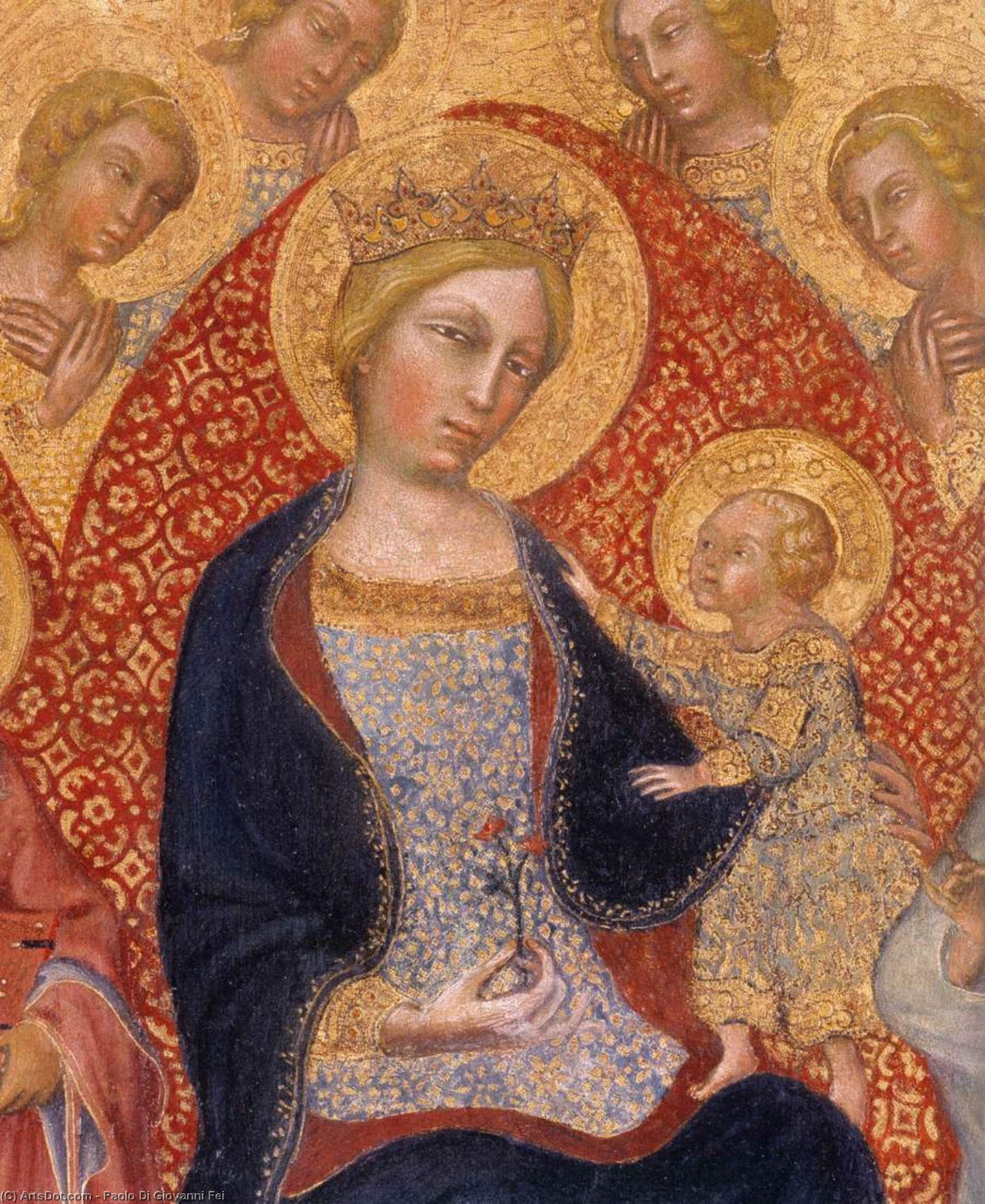 Wikioo.org - The Encyclopedia of Fine Arts - Painting, Artwork by Paolo Di Giovanni Fei - Virgin and Child Enthroned (detail)