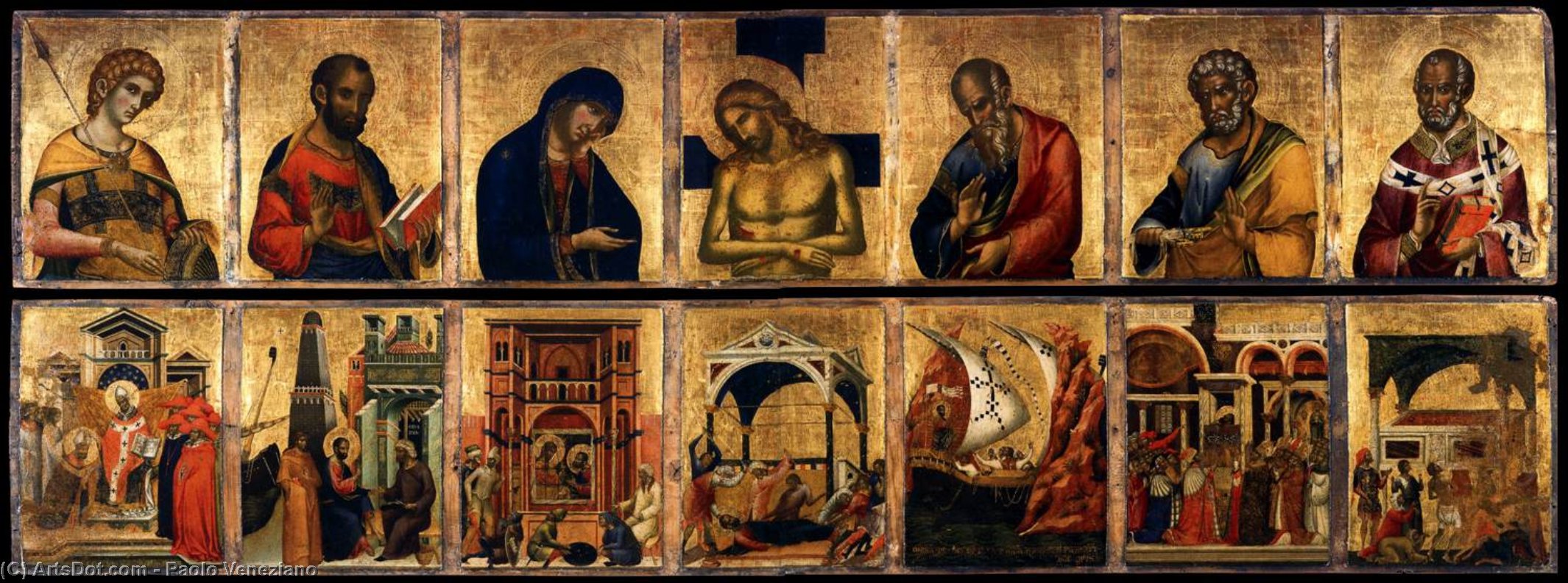 Wikioo.org - The Encyclopedia of Fine Arts - Painting, Artwork by Paolo Veneziano - Altarpiece
