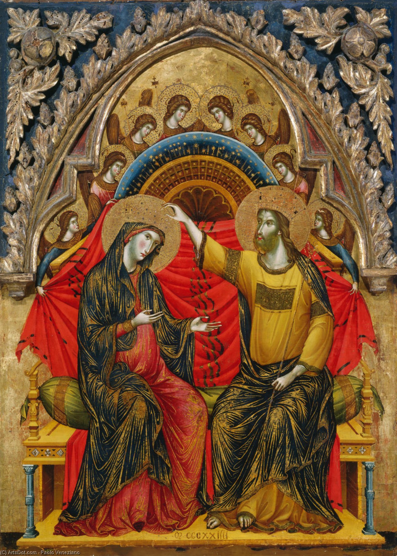 WikiOO.org - Enciklopedija dailės - Tapyba, meno kuriniai Paolo Veneziano - Coronation of the Virgin