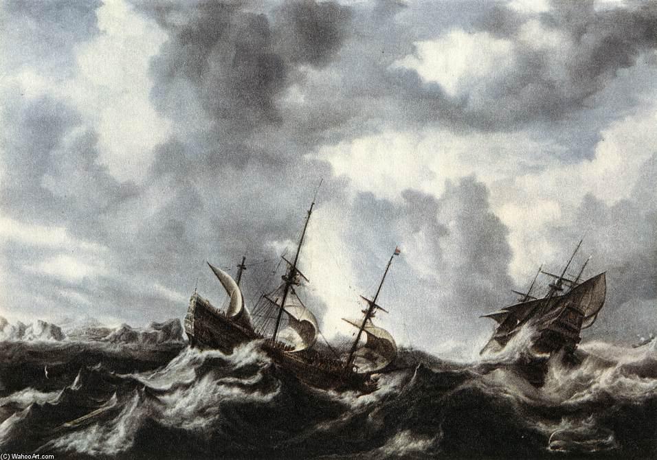 WikiOO.org - Encyclopedia of Fine Arts - Maľba, Artwork Bonaventura Peeters I - Storm on the Sea