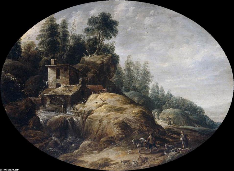 WikiOO.org - Güzel Sanatlar Ansiklopedisi - Resim, Resimler Gillis I Peeters - Landscape with Watermill