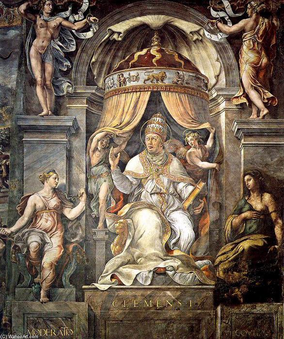 Wikioo.org - The Encyclopedia of Fine Arts - Painting, Artwork by Giovan Francesco Penni - Portrait of Clement I with the Features of Leo X
