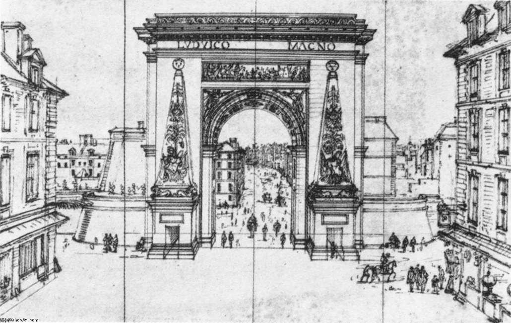 Wikioo.org – L'Encyclopédie des Beaux Arts - Peinture, Oeuvre de Gabriel Pérelle - Porte Saint-Denis