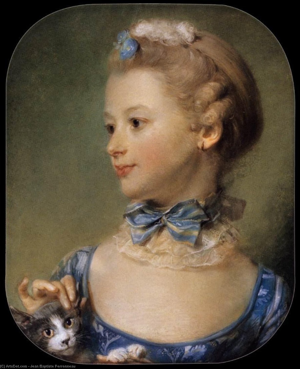Wikioo.org – L'Encyclopédie des Beaux Arts - Peinture, Oeuvre de Jean Baptiste Perronneau - madmoiselle huquier