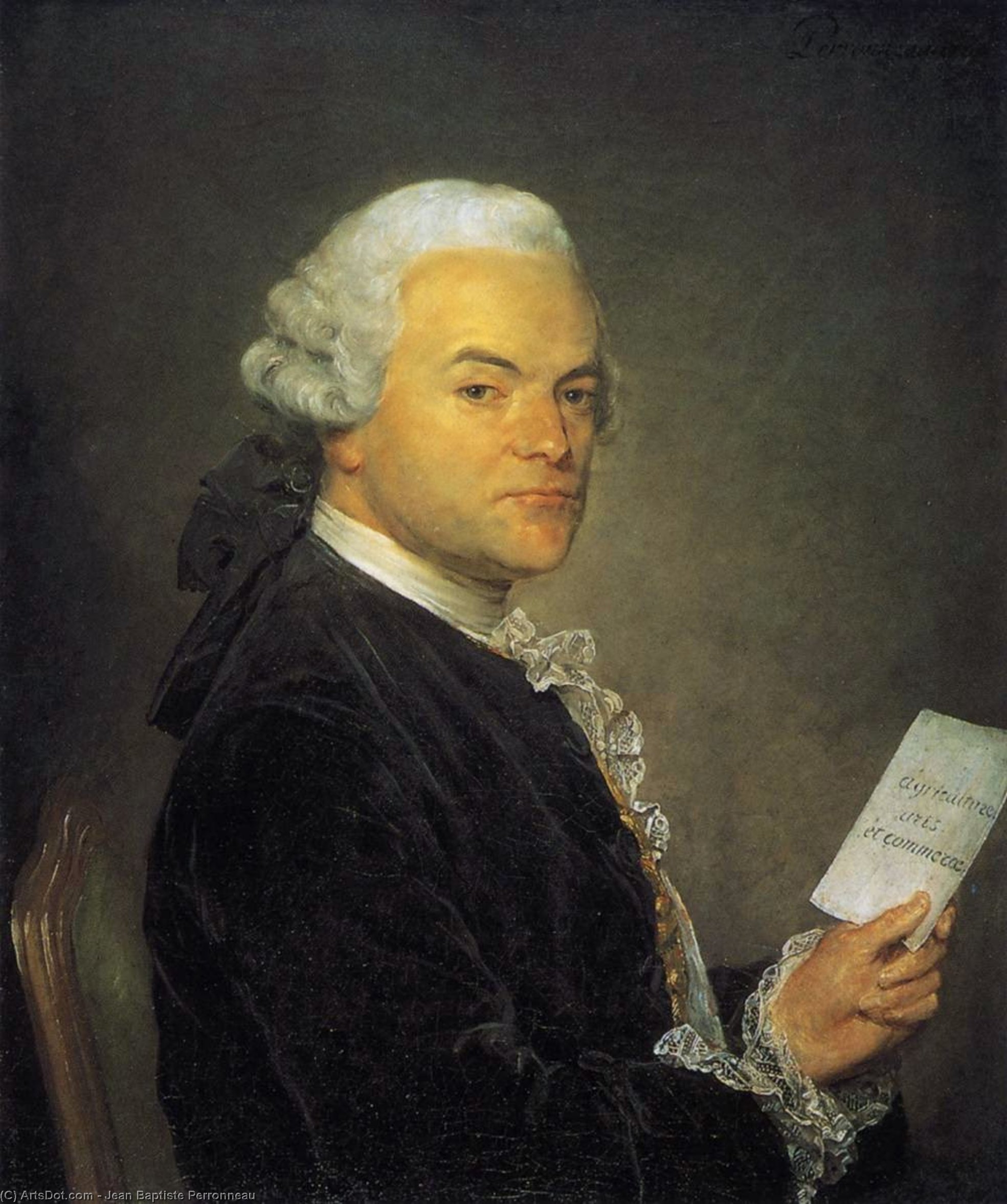 Wikioo.org - The Encyclopedia of Fine Arts - Painting, Artwork by Jean Baptiste Perronneau - Portrait of a Man