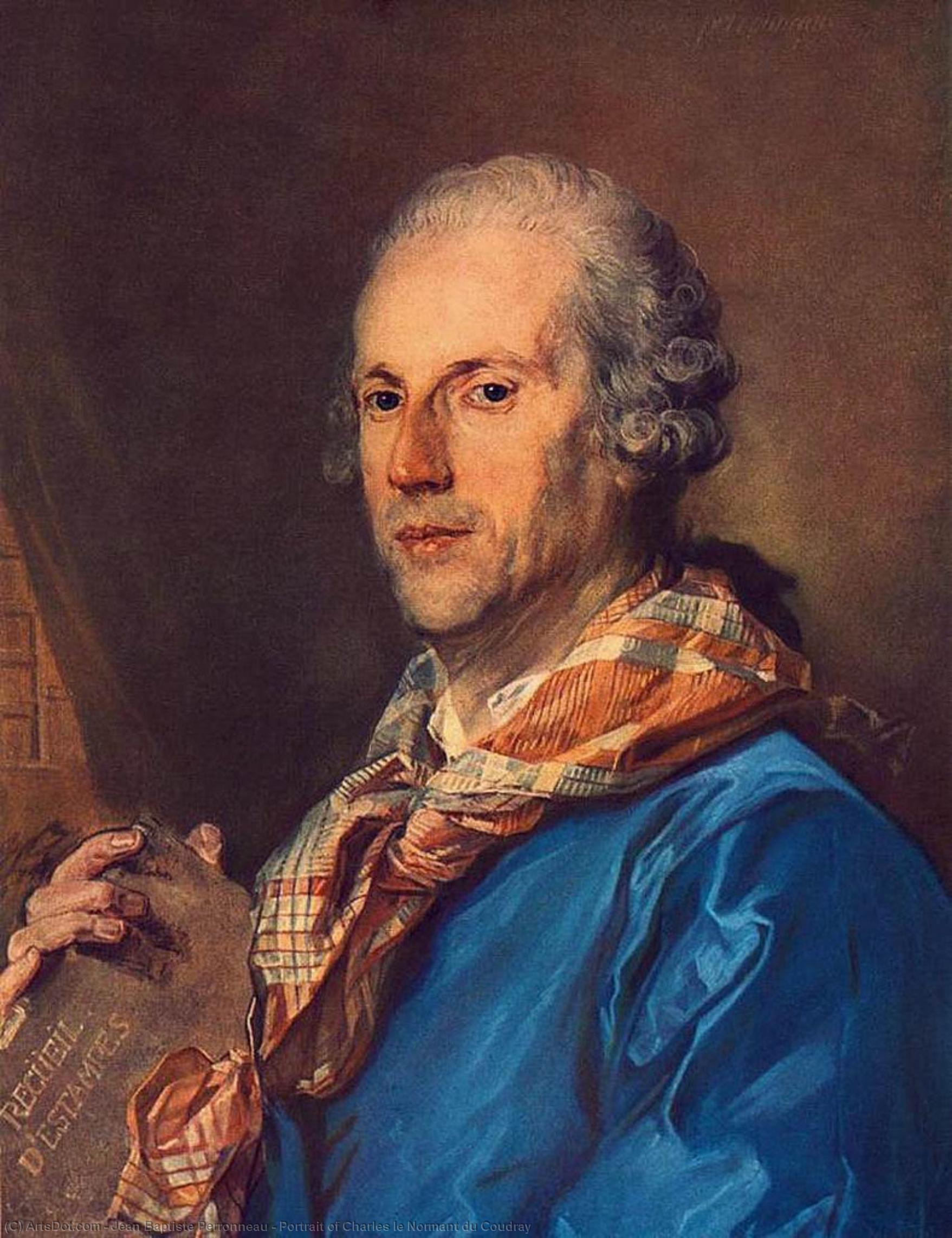 Wikioo.org - The Encyclopedia of Fine Arts - Painting, Artwork by Jean Baptiste Perronneau - Portrait of Charles le Normant du Coudray