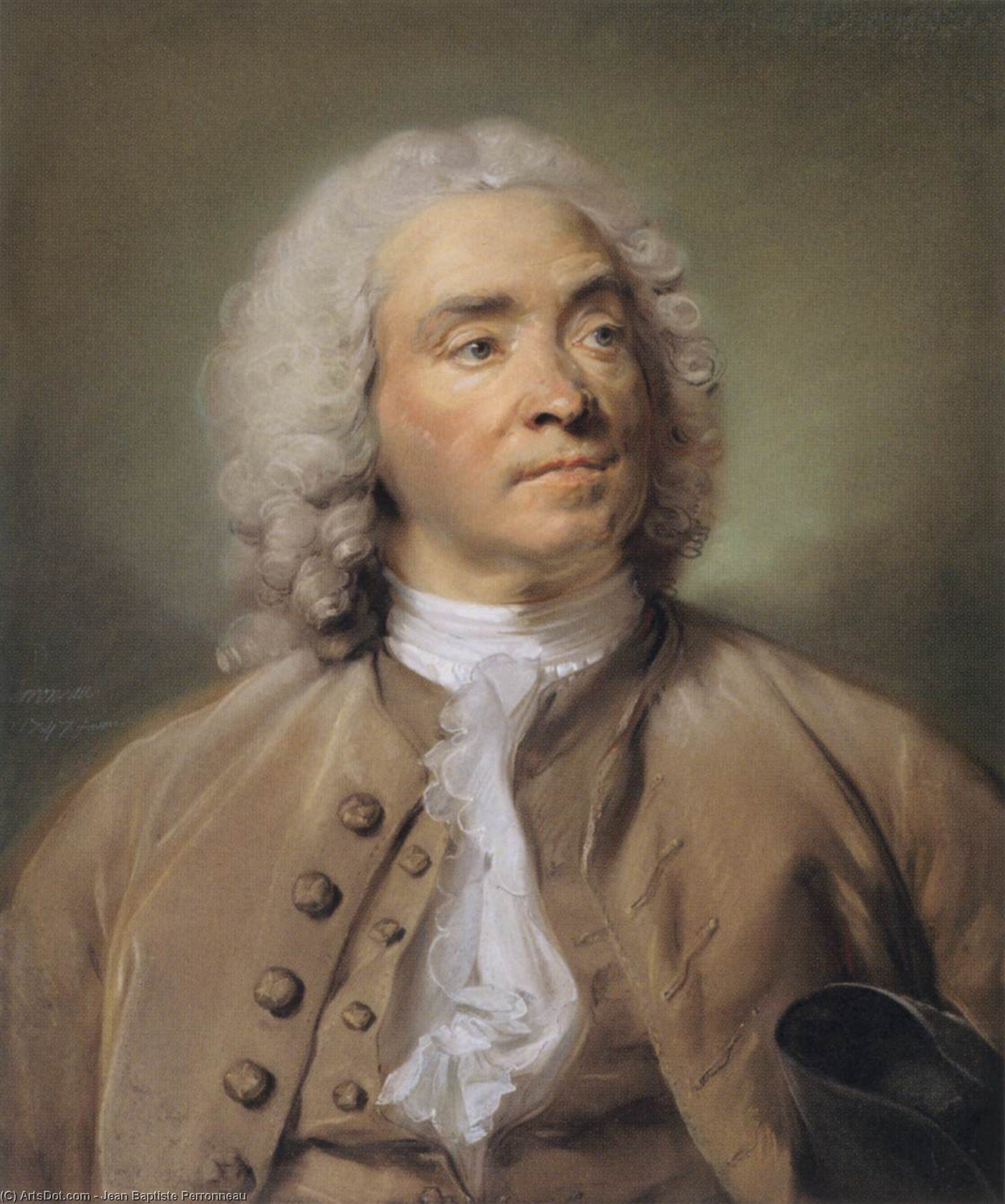 Wikioo.org - The Encyclopedia of Fine Arts - Painting, Artwork by Jean Baptiste Perronneau - Portrait of Gabriel Huquier