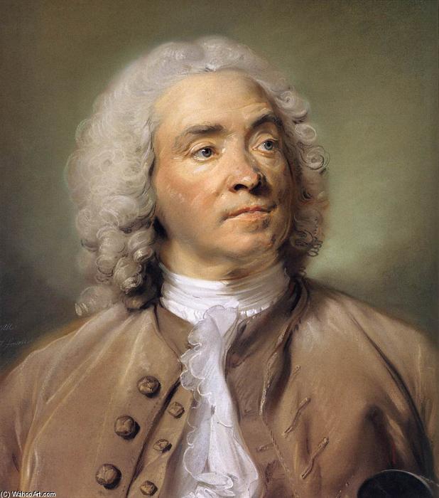 Wikioo.org - The Encyclopedia of Fine Arts - Painting, Artwork by Jean Baptiste Perronneau - Portrait of Gabriel Huquier (detail)