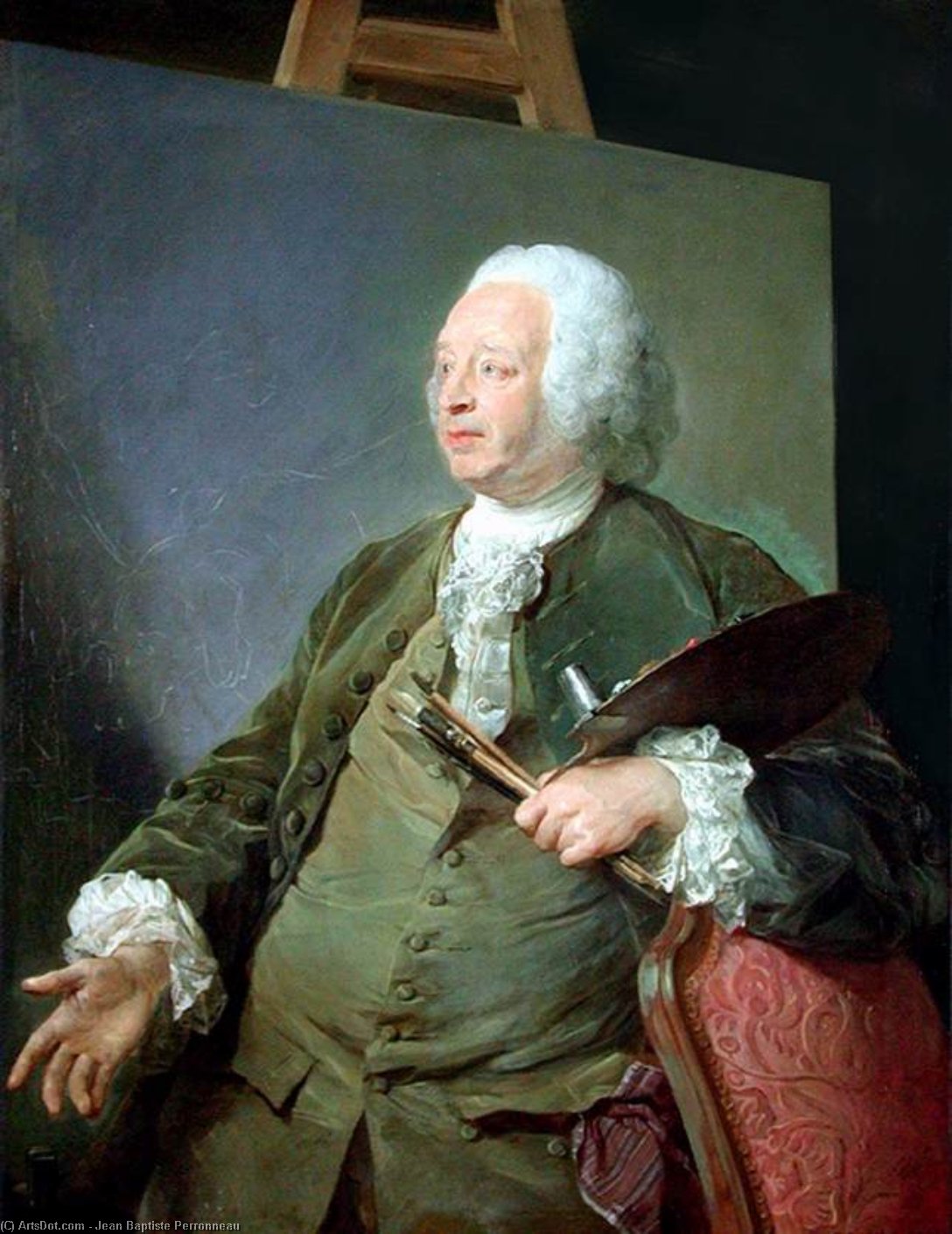 Wikioo.org - Bách khoa toàn thư về mỹ thuật - Vẽ tranh, Tác phẩm nghệ thuật Jean Baptiste Perronneau - Portrait of Jean-Baptiste Oudry