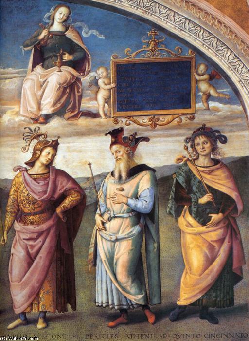 Wikioo.org - Bách khoa toàn thư về mỹ thuật - Vẽ tranh, Tác phẩm nghệ thuật Vannucci Pietro (Le Perugin) - Famous Men of Antiquity (detail)