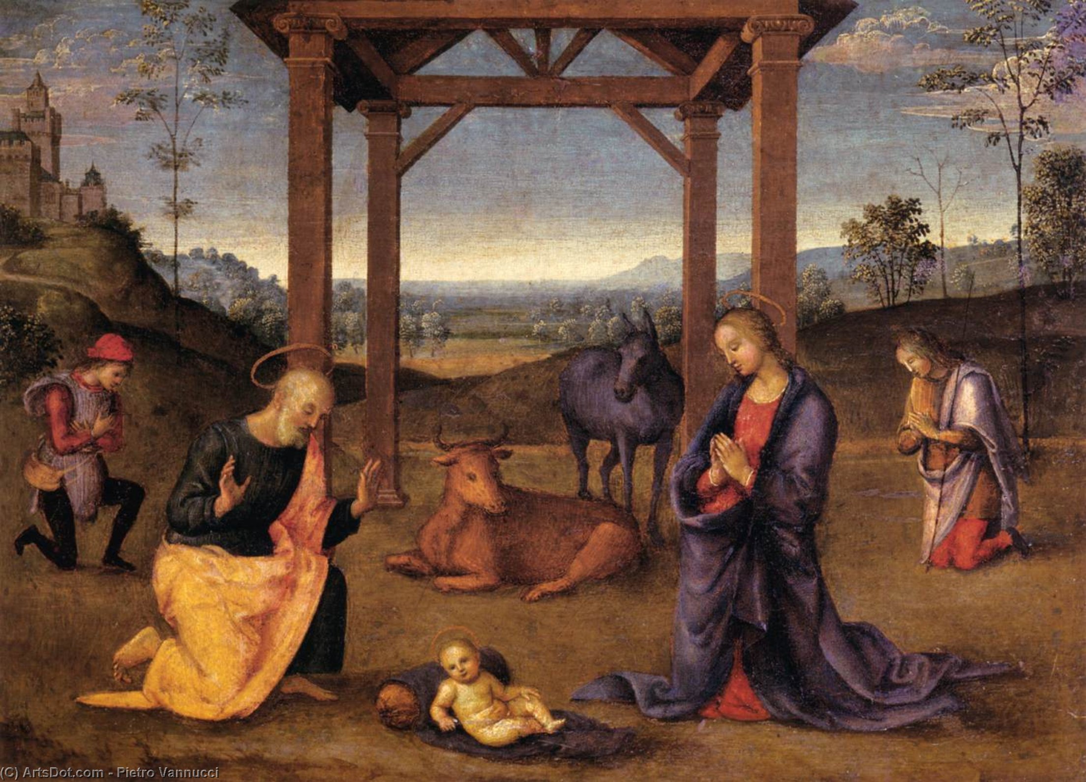 Wikioo.org – L'Encyclopédie des Beaux Arts - Peinture, Oeuvre de Vannucci Pietro (Le Perugin) - Nativité