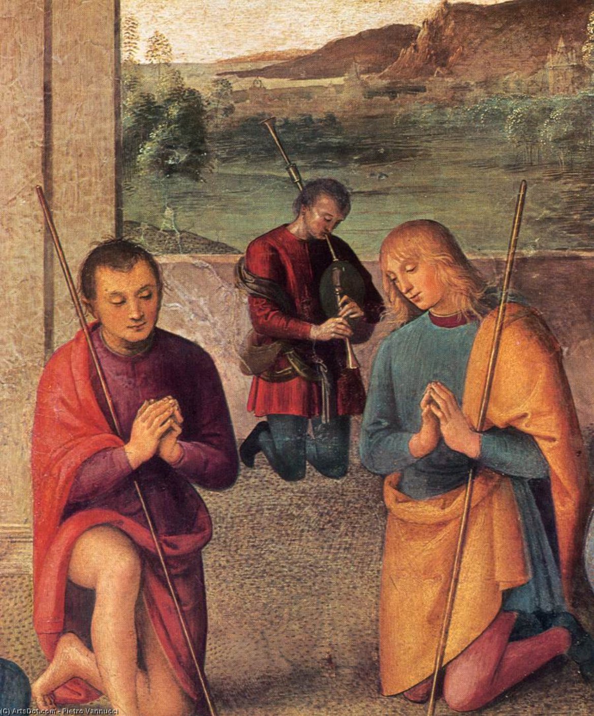 Wikioo.org - สารานุกรมวิจิตรศิลป์ - จิตรกรรม Vannucci Pietro (Le Perugin) - Nativity (detail)