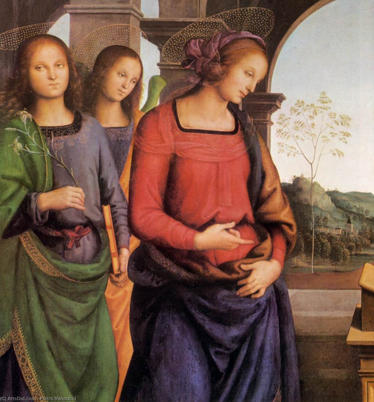 WikiOO.org - Εγκυκλοπαίδεια Καλών Τεχνών - Ζωγραφική, έργα τέχνης Vannucci Pietro (Le Perugin) - The Vision of St Bernard (detail)