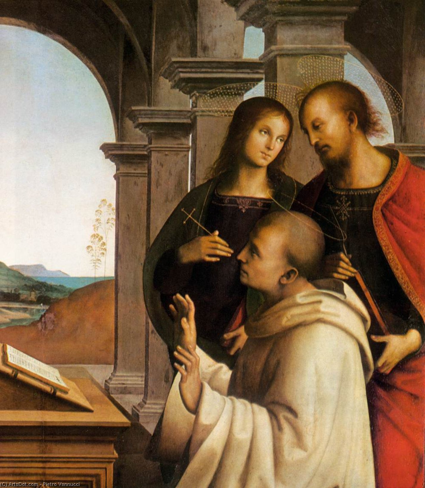 WikiOO.org - Енциклопедия за изящни изкуства - Живопис, Произведения на изкуството Vannucci Pietro (Le Perugin) - The Vision of St Bernard (detail)