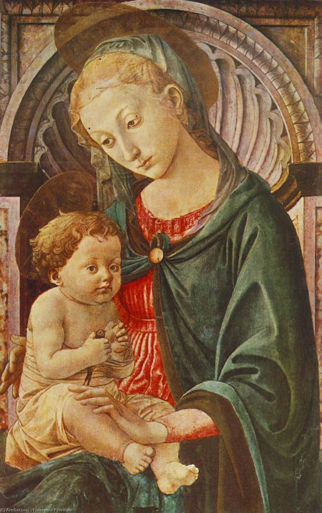 Wikioo.org - The Encyclopedia of Fine Arts - Painting, Artwork by Francesco Di Stefano Pesellino - Madonna with Child
