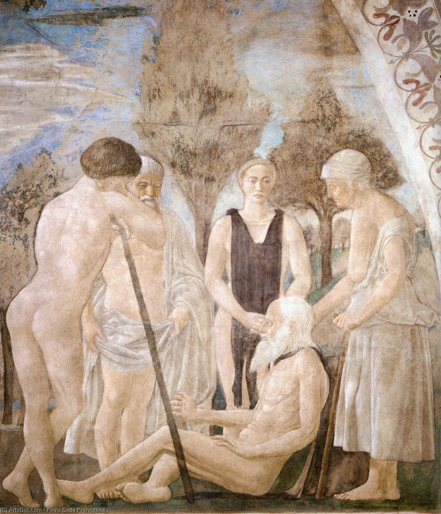 WikiOO.org - אנציקלופדיה לאמנויות יפות - ציור, יצירות אמנות Piero Della Francesca - 1. Death of Adam (detail) (10)