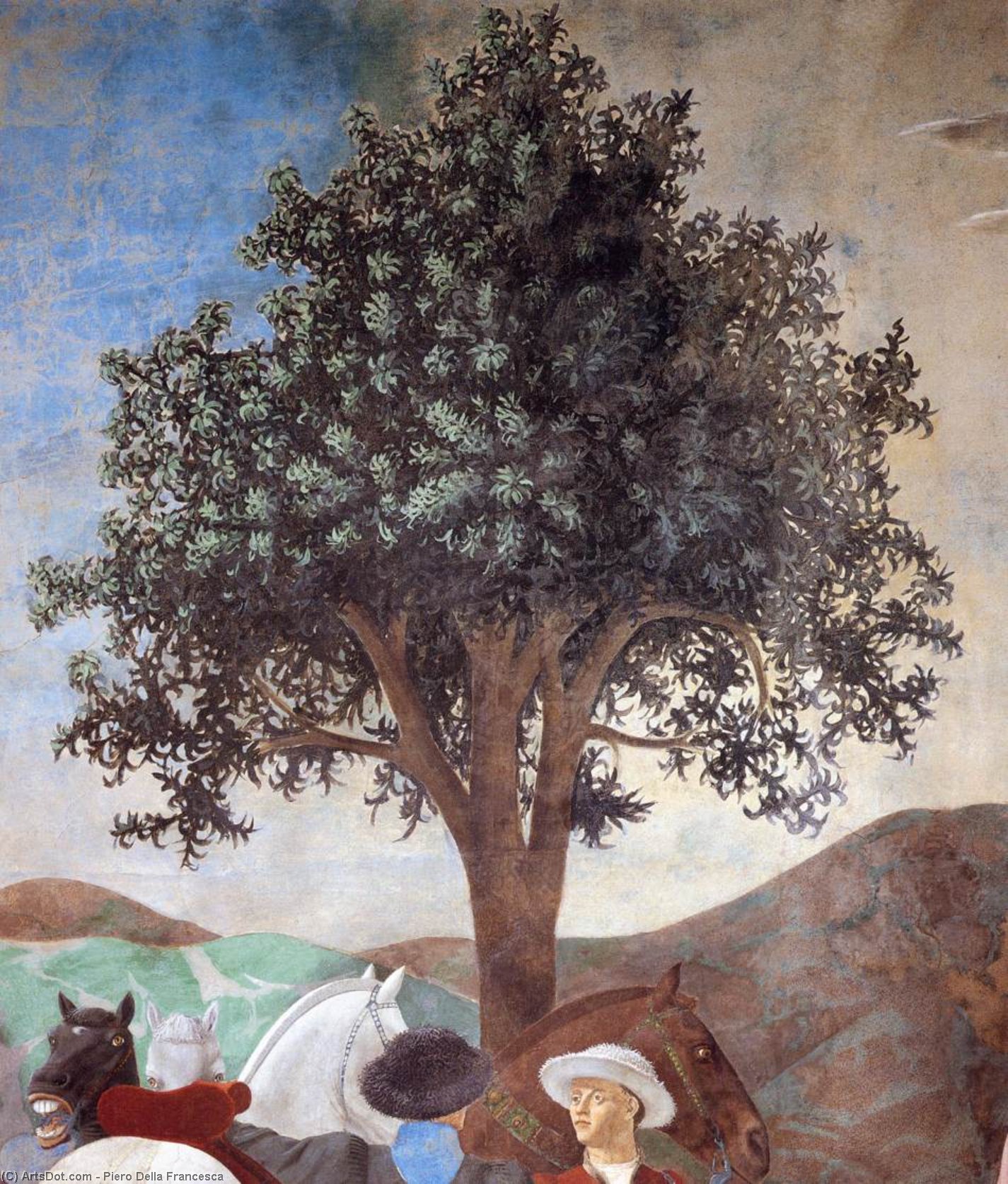 Wikioo.org - Die Enzyklopädie bildender Kunst - Malerei, Kunstwerk von Piero Della Francesca - 2a  prozession  von  der  königin  von  saba  Ausschnitt
