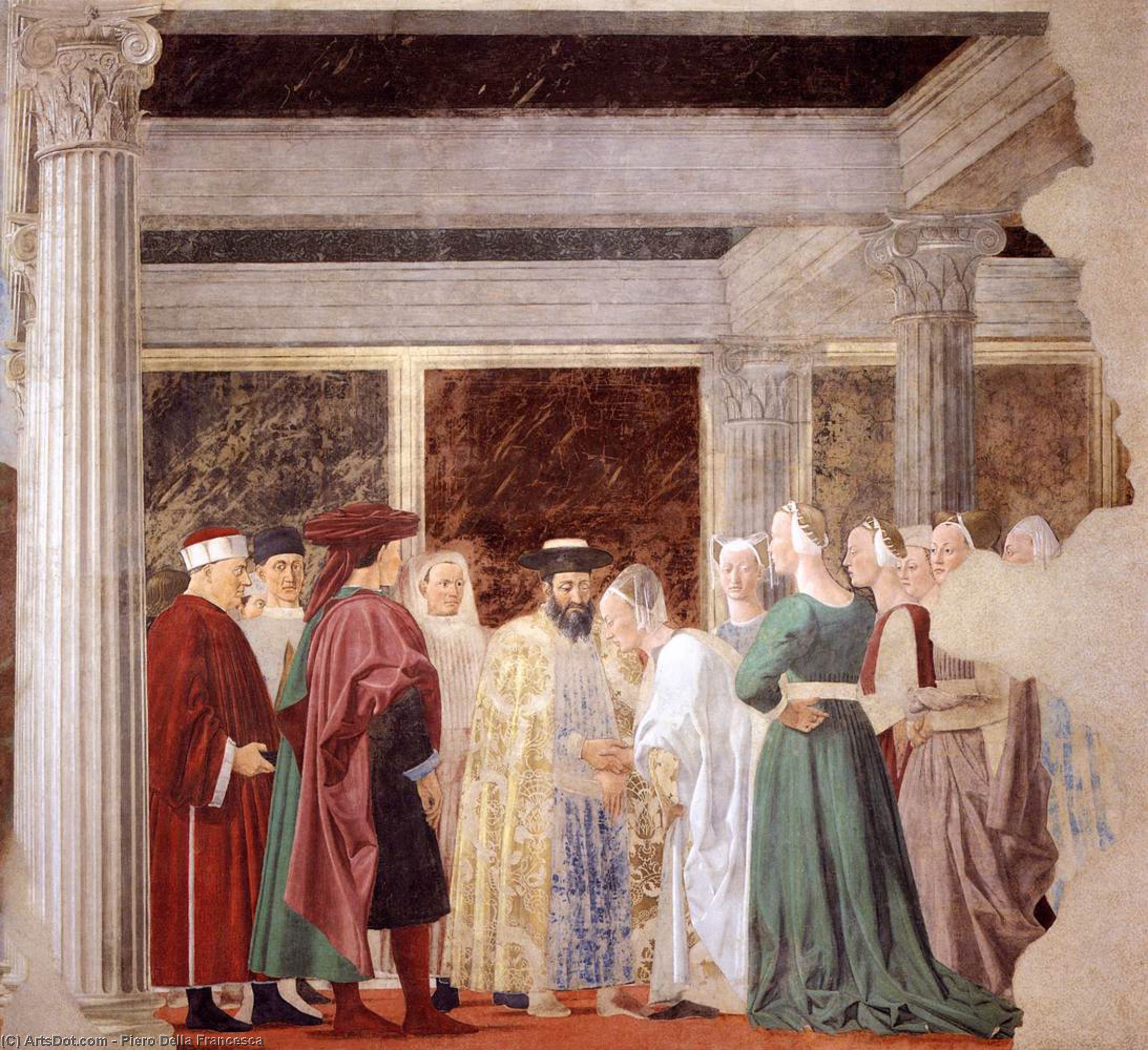 WikiOO.org - Enciklopedija dailės - Tapyba, meno kuriniai Piero Della Francesca - 2b. Meeting between the Queen of Sheba and King Solomon