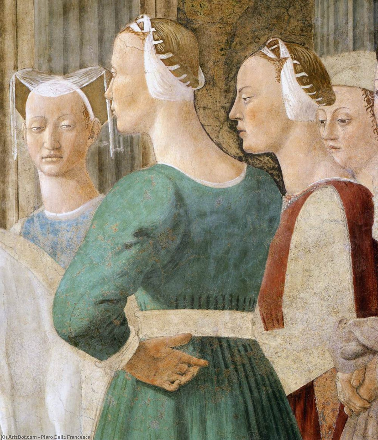 WikiOO.org - Encyclopedia of Fine Arts - Schilderen, Artwork Piero Della Francesca - 2b. Meeting between the Queen of Sheba and King Solomon